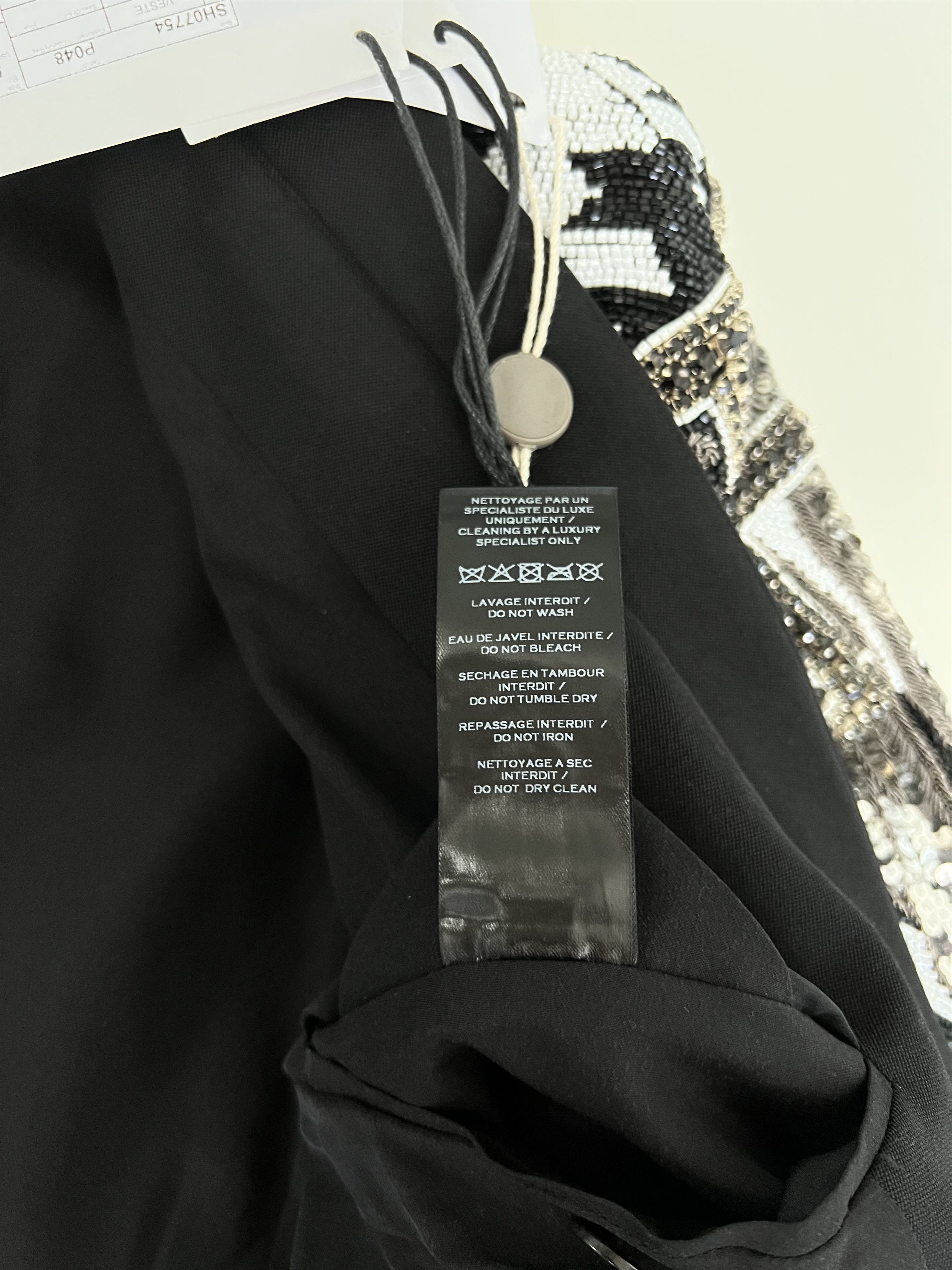 Balmain (sz 50) Black Embroidered Wool Blazer Size 50R - 11 Thumbnail
