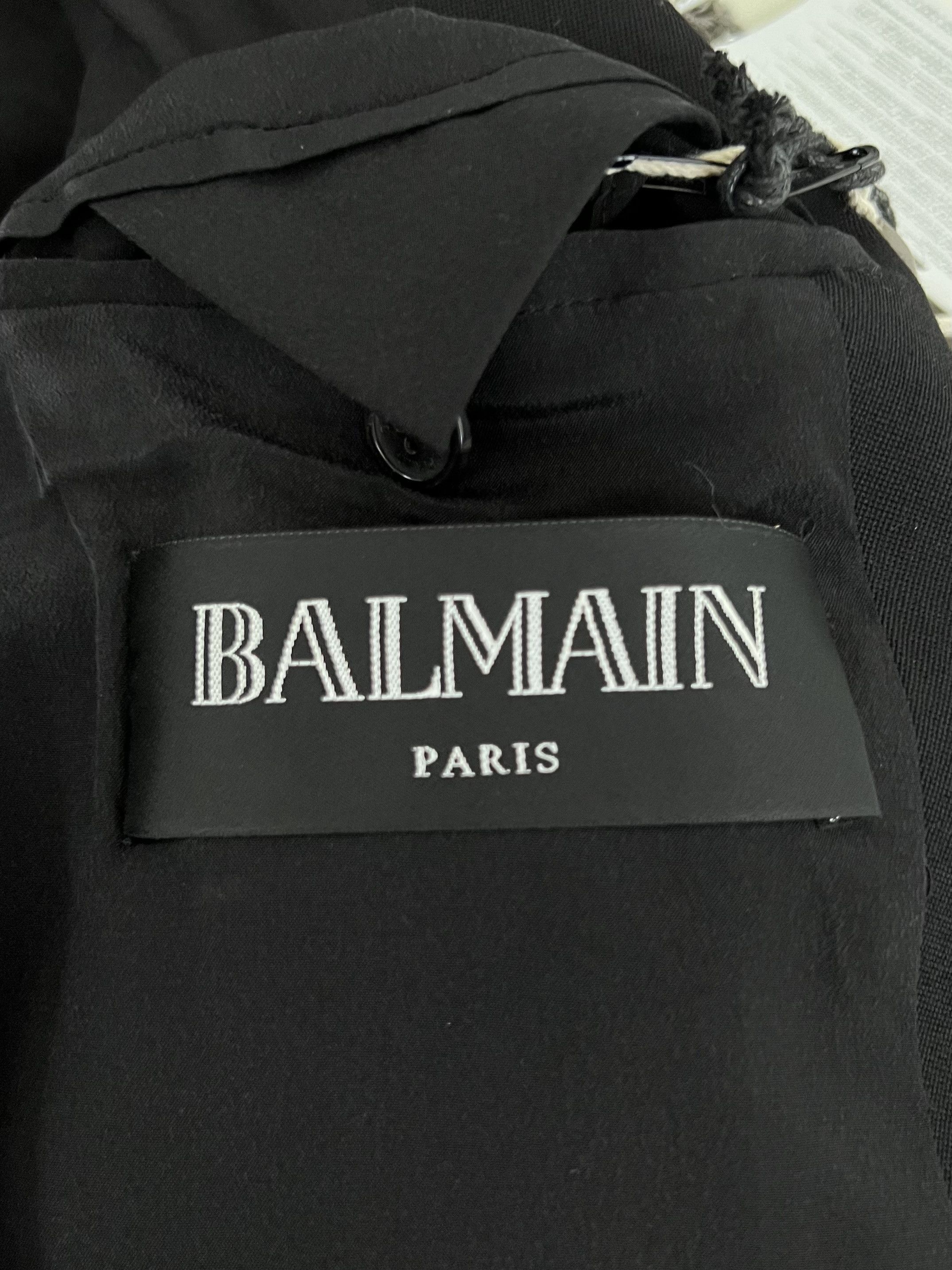 Balmain (sz 50) Black Embroidered Wool Blazer Size 50R - 9 Thumbnail