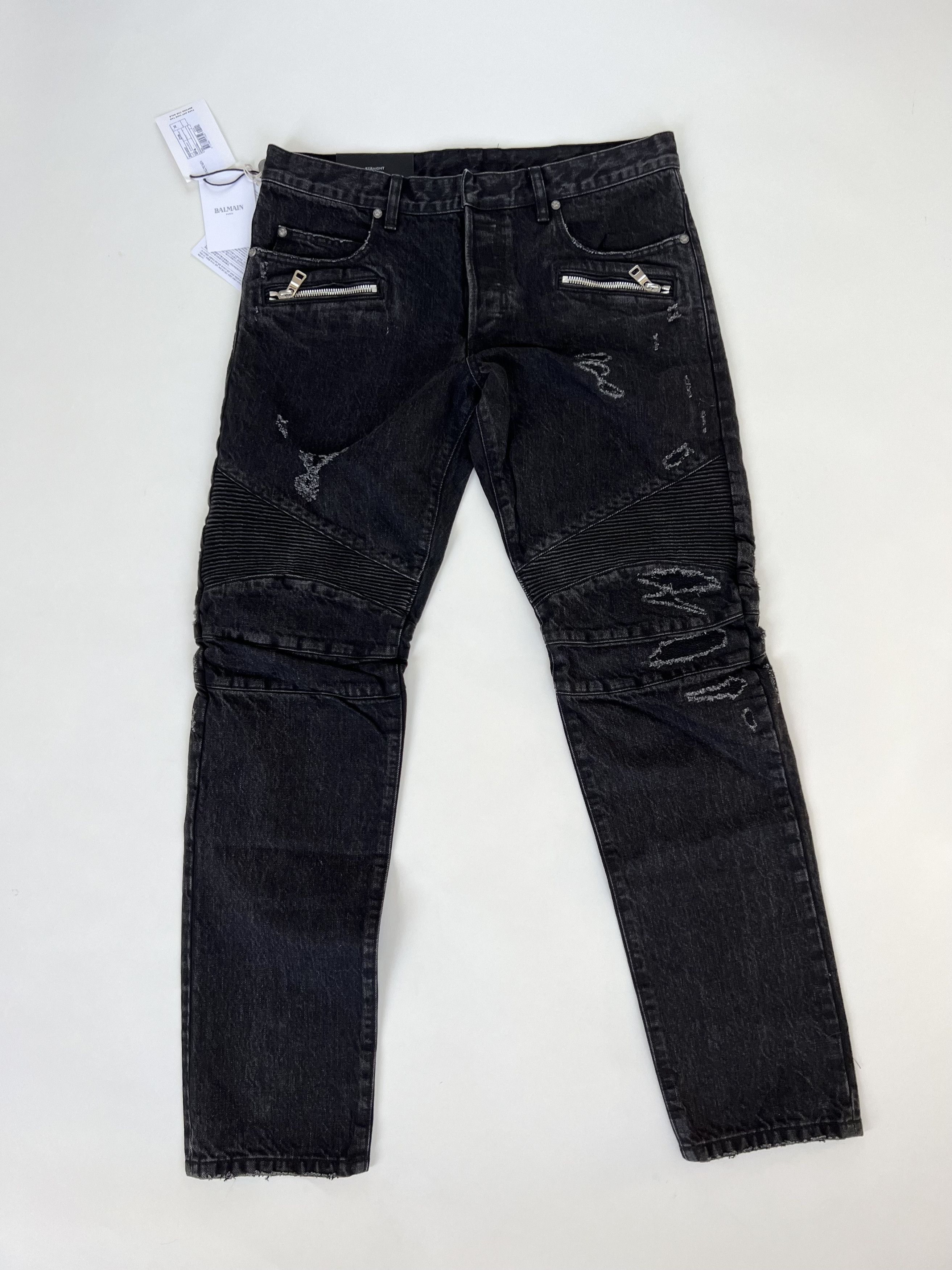 Balmain Distressed Biker Jeans Size US 32 / EU 48 - 1 Thumbnail