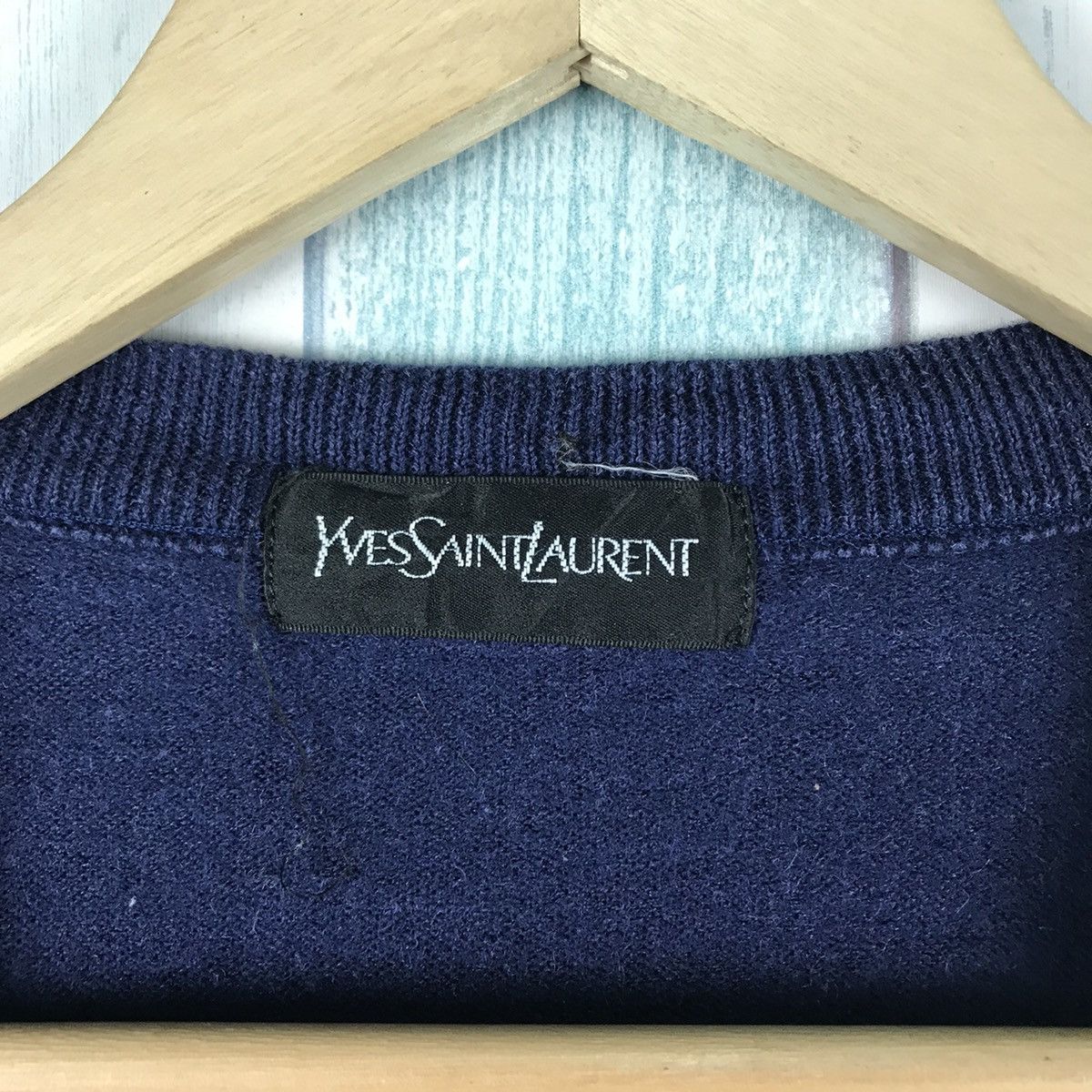 Yves Saint Laurent Vintage Yves Saint Laurent Small Logo Vneck Sweatshirt Size US M / EU 48-50 / 2 - 5 Thumbnail