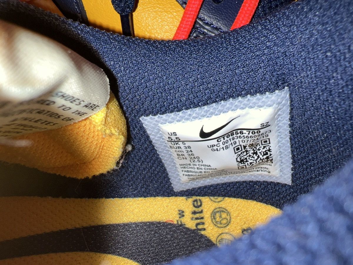 Nike × Off-White Off-White University Gold Midnight Navy Size US 5.5 / EU 38 - 6 Thumbnail
