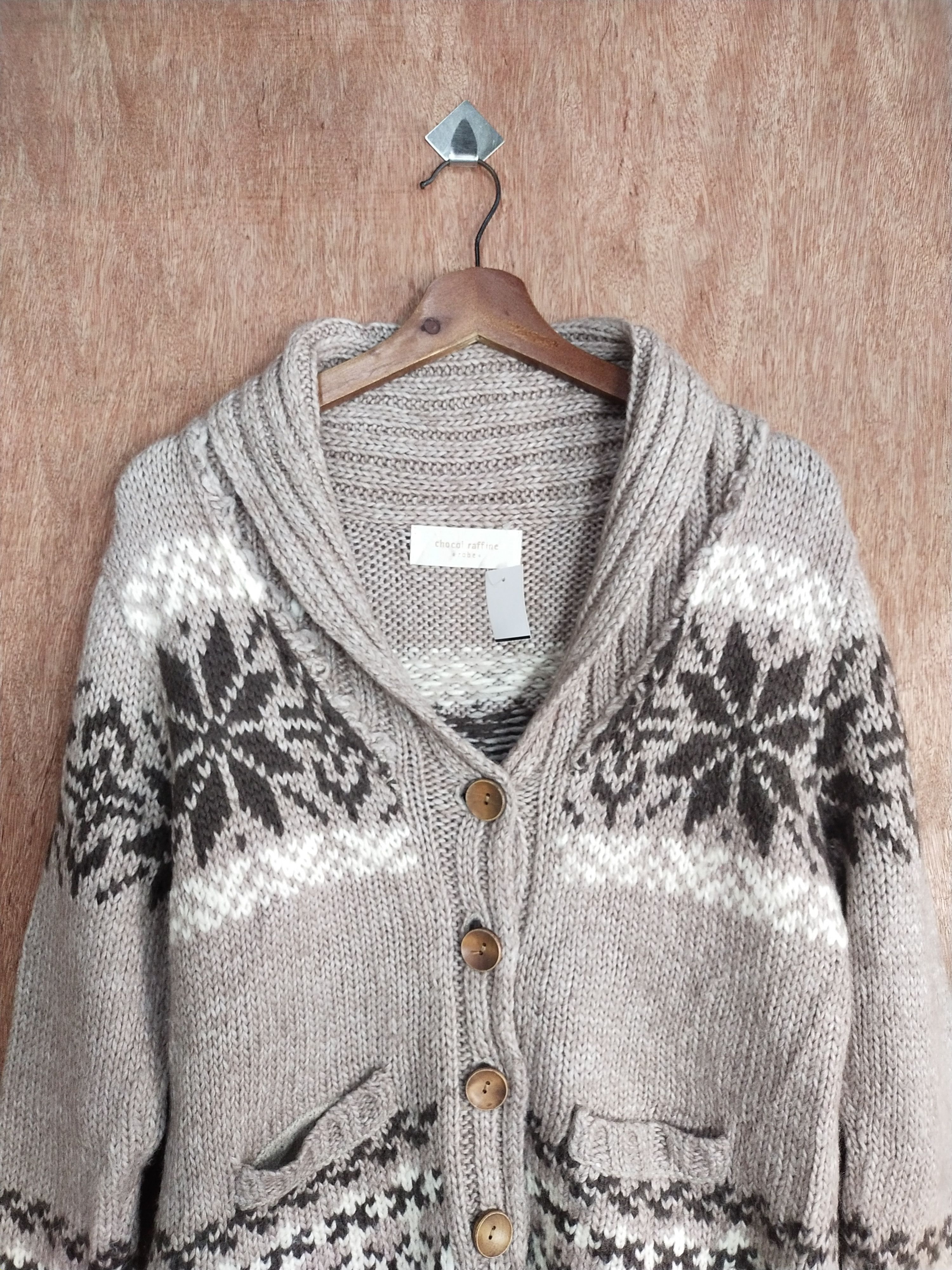 Aran Isles Knitwear Chocol Raffine brown cardigan knitwear japan #S046 Size US S / EU 44-46 / 1 - 2 Thumbnail