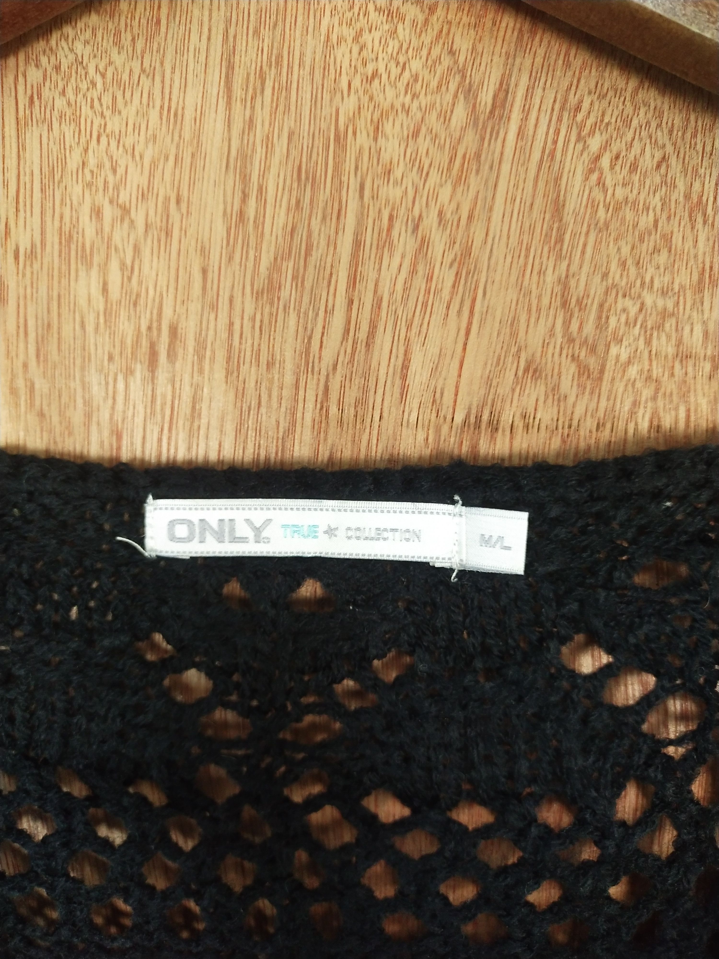 Vintage Only True Crochet mesh net black sleeveless knitwear #S105 Size US M / EU 48-50 / 2 - 5 Thumbnail