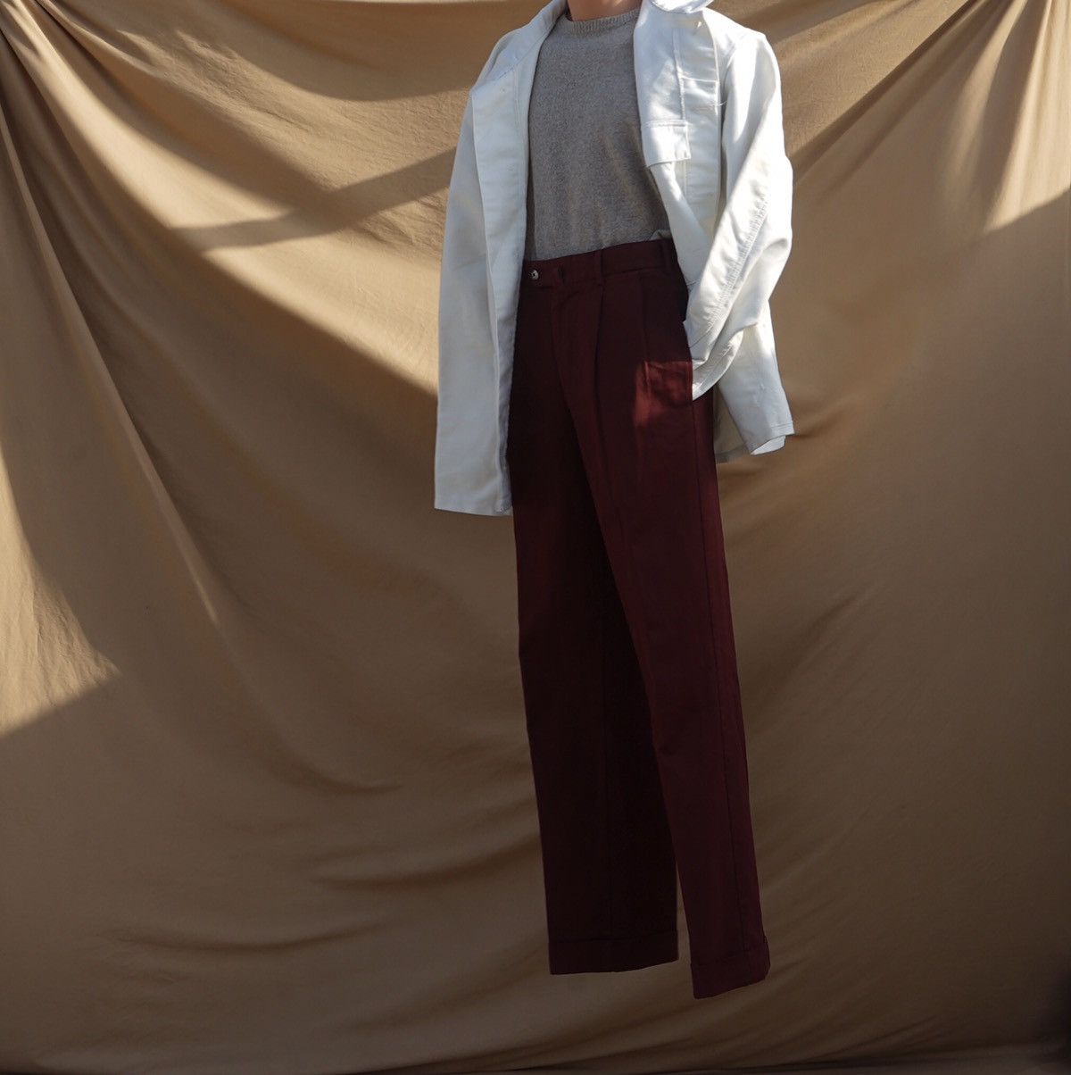 Loro Piana LORO PIANA burgundy cotton pleated pants Size US 30 / EU 46 - 5 Thumbnail