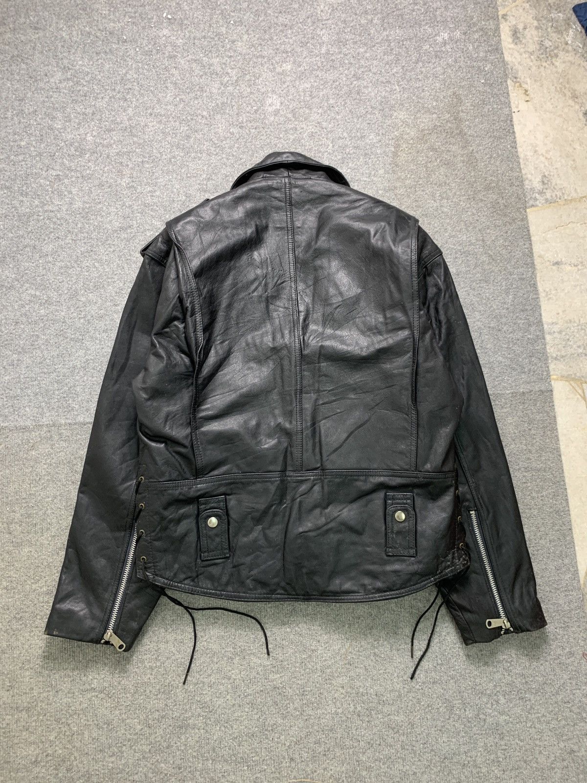 Vintage Vintage Punk Motorcycle Double Collar Leather Jacket Size US L / EU 52-54 / 3 - 17 Thumbnail