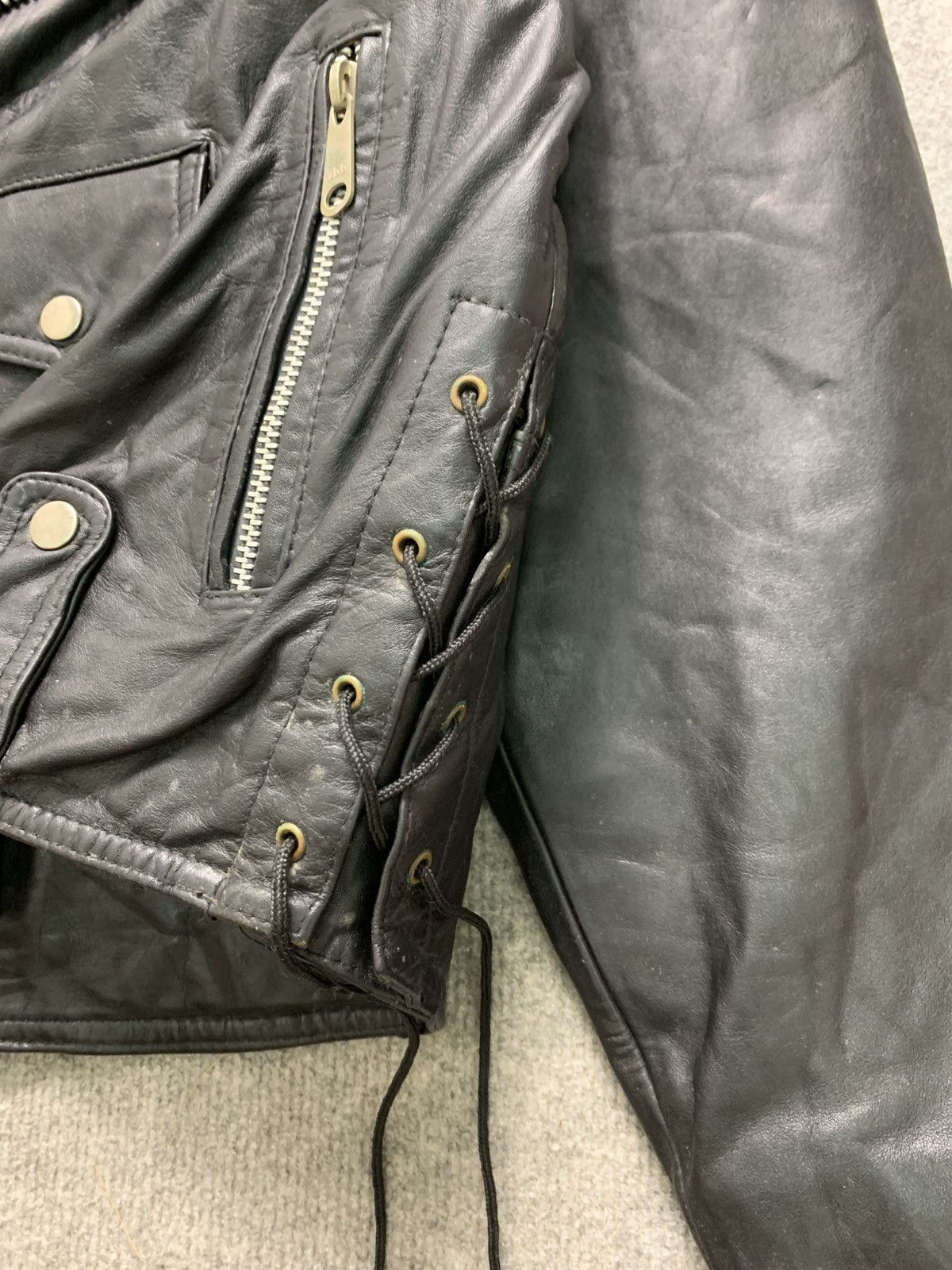 Vintage Vintage Punk Motorcycle Double Collar Leather Jacket Size US L / EU 52-54 / 3 - 9 Thumbnail
