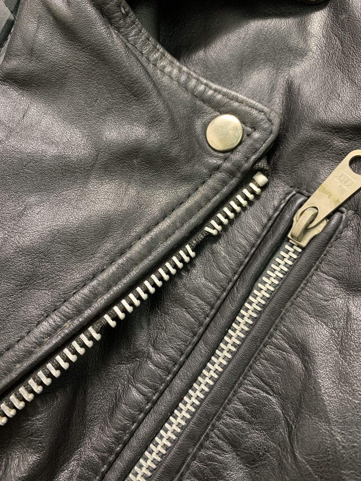 Vintage Vintage Punk Motorcycle Double Collar Leather Jacket Size US L / EU 52-54 / 3 - 16 Thumbnail