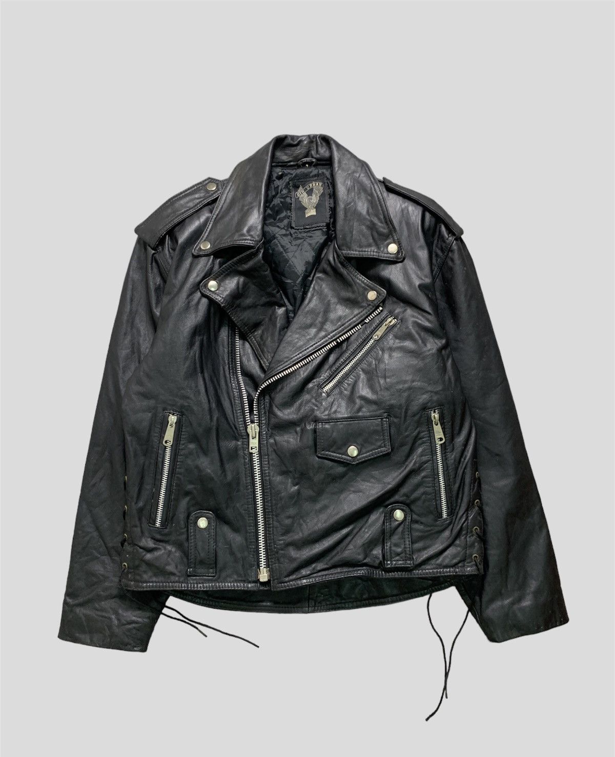 Vintage Vintage Punk Motorcycle Double Collar Leather Jacket Size US L / EU 52-54 / 3 - 1 Thumbnail