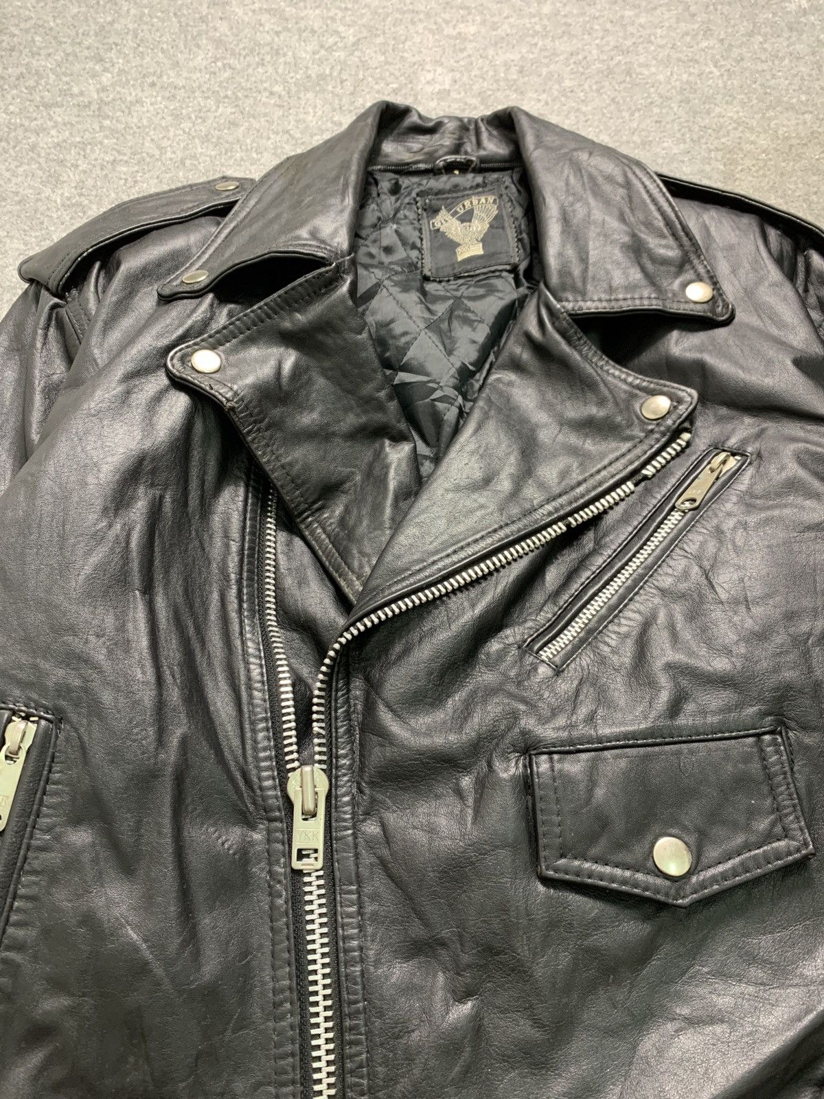 Vintage Vintage Punk Motorcycle Double Collar Leather Jacket Size US L / EU 52-54 / 3 - 5 Thumbnail