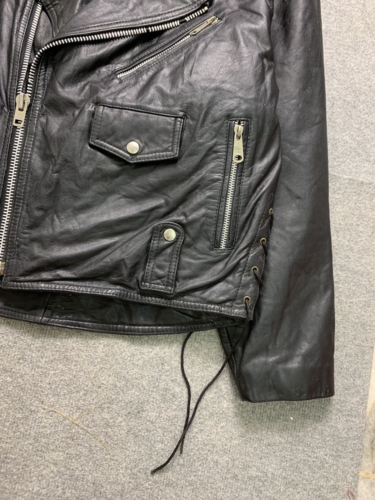 Vintage Vintage Punk Motorcycle Double Collar Leather Jacket Size US L / EU 52-54 / 3 - 8 Thumbnail