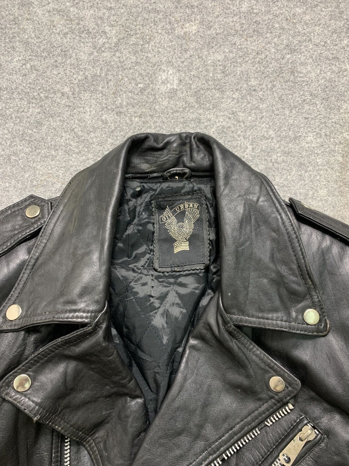 Vintage Vintage Punk Motorcycle Double Collar Leather Jacket Size US L / EU 52-54 / 3 - 6 Thumbnail