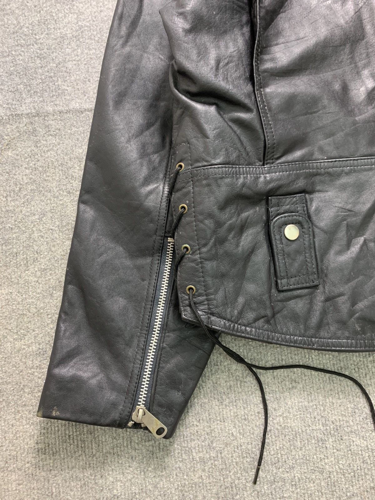 Vintage Vintage Punk Motorcycle Double Collar Leather Jacket Size US L / EU 52-54 / 3 - 18 Thumbnail