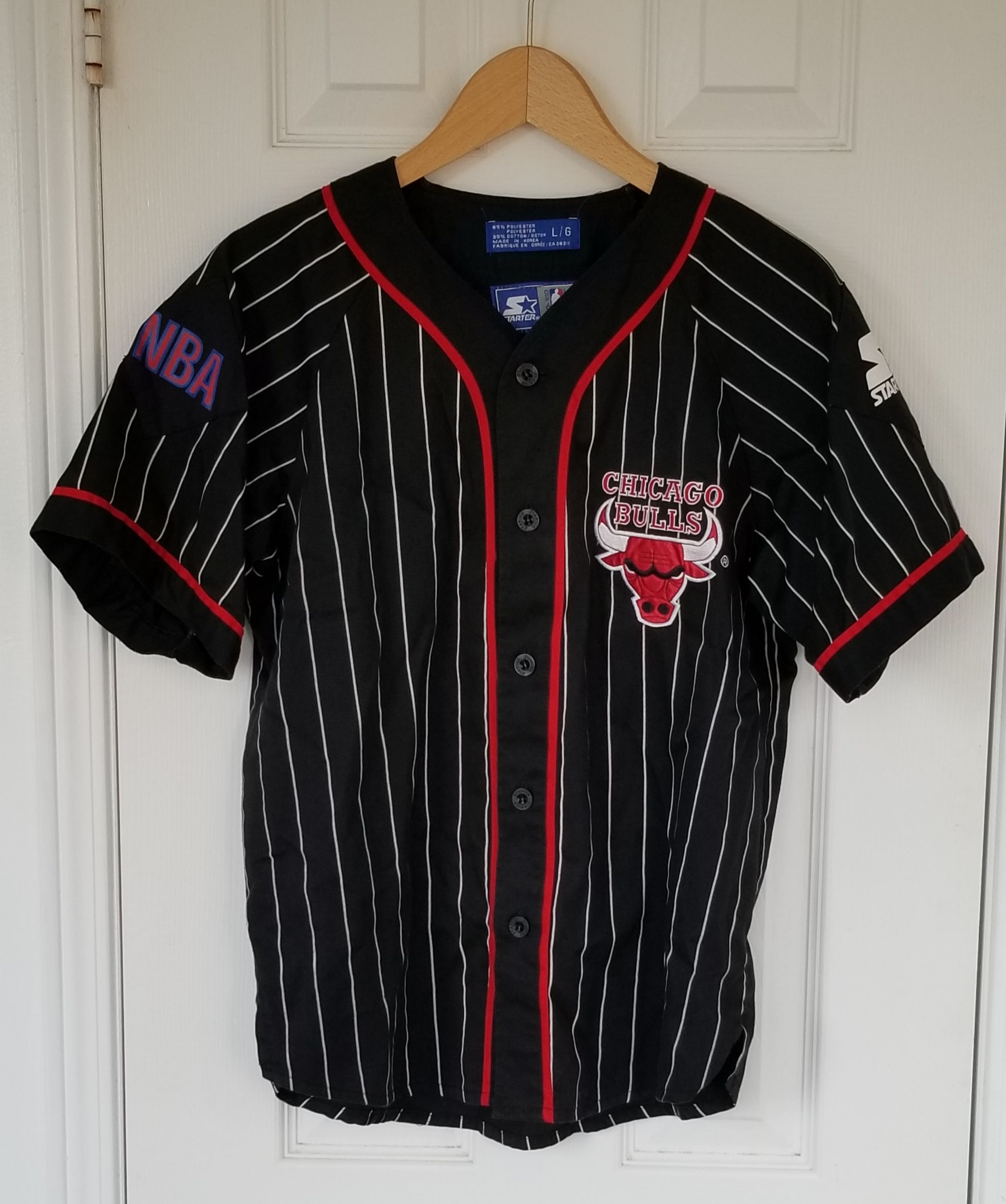 STARTER, Shirts, Ultra Rare Vintage Starter Chicago Bulls Baseball Jersey