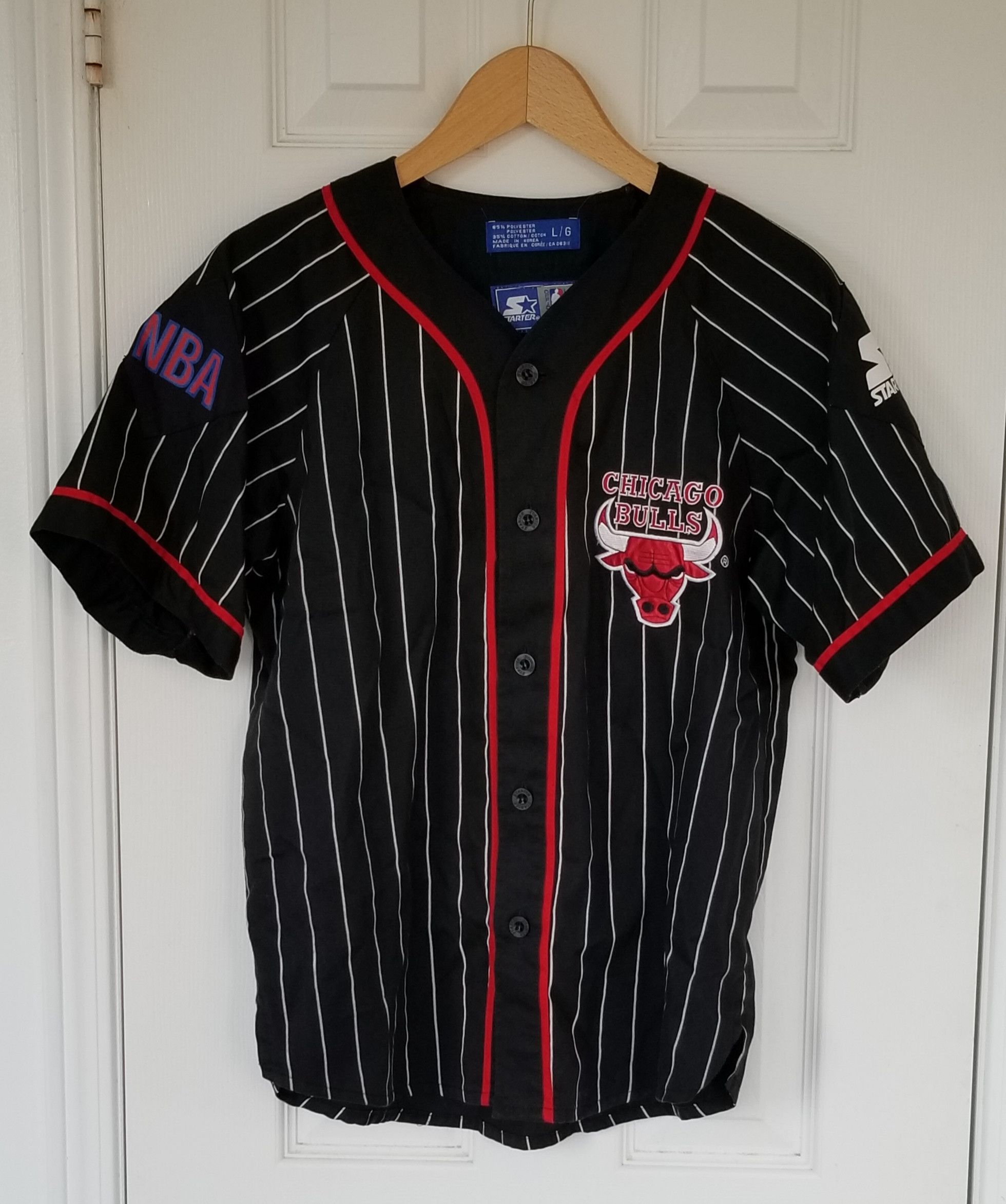 1990’s CHICAGO BULLS STARTER BASEBALL JERSEY XL