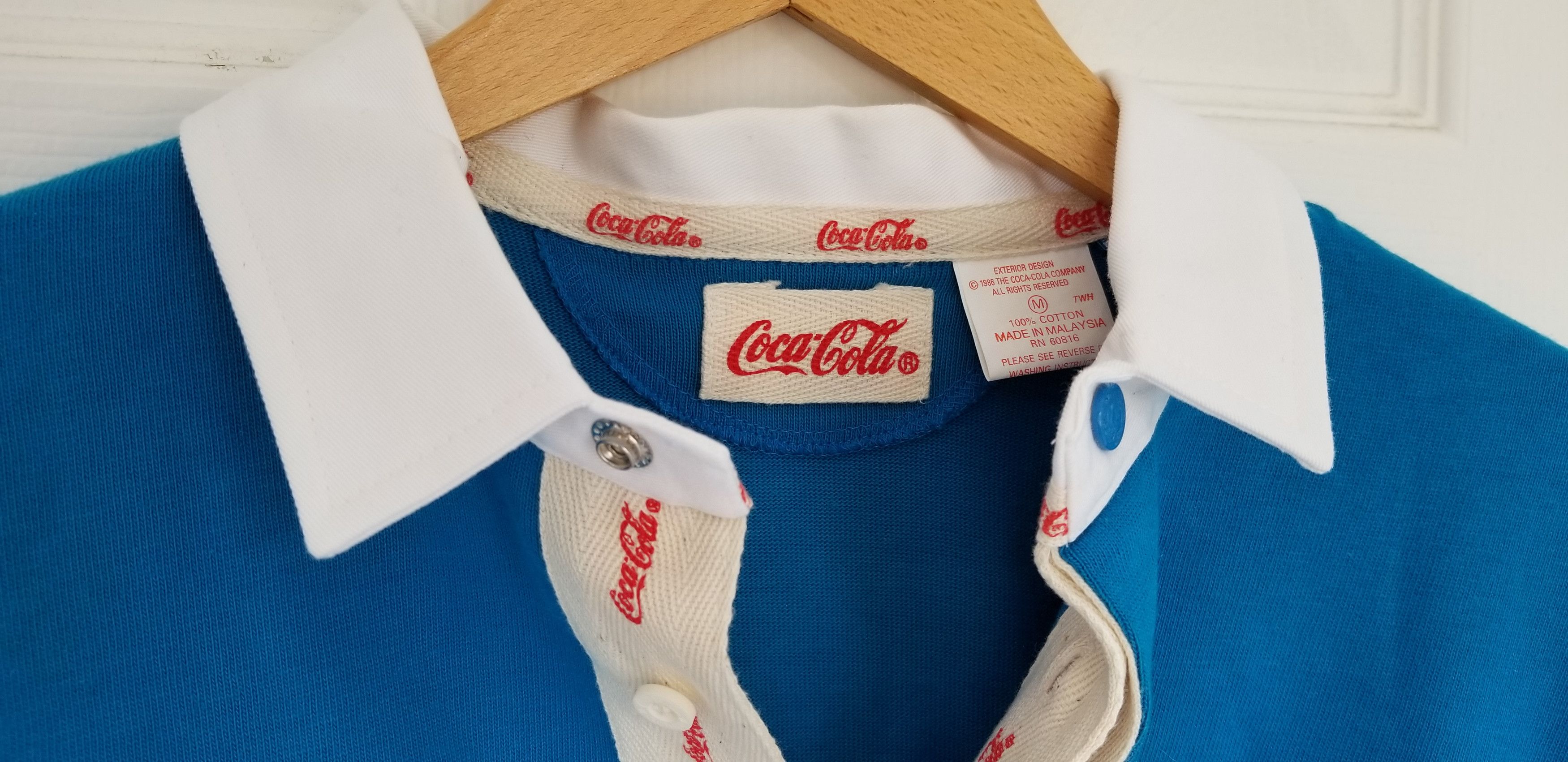 Coca Cola Coca Cola Rugby Polo Shirt Hilfiger Blue Yellow 80s 90s Y2K Size S / US 4 / IT 40 - 7 Thumbnail