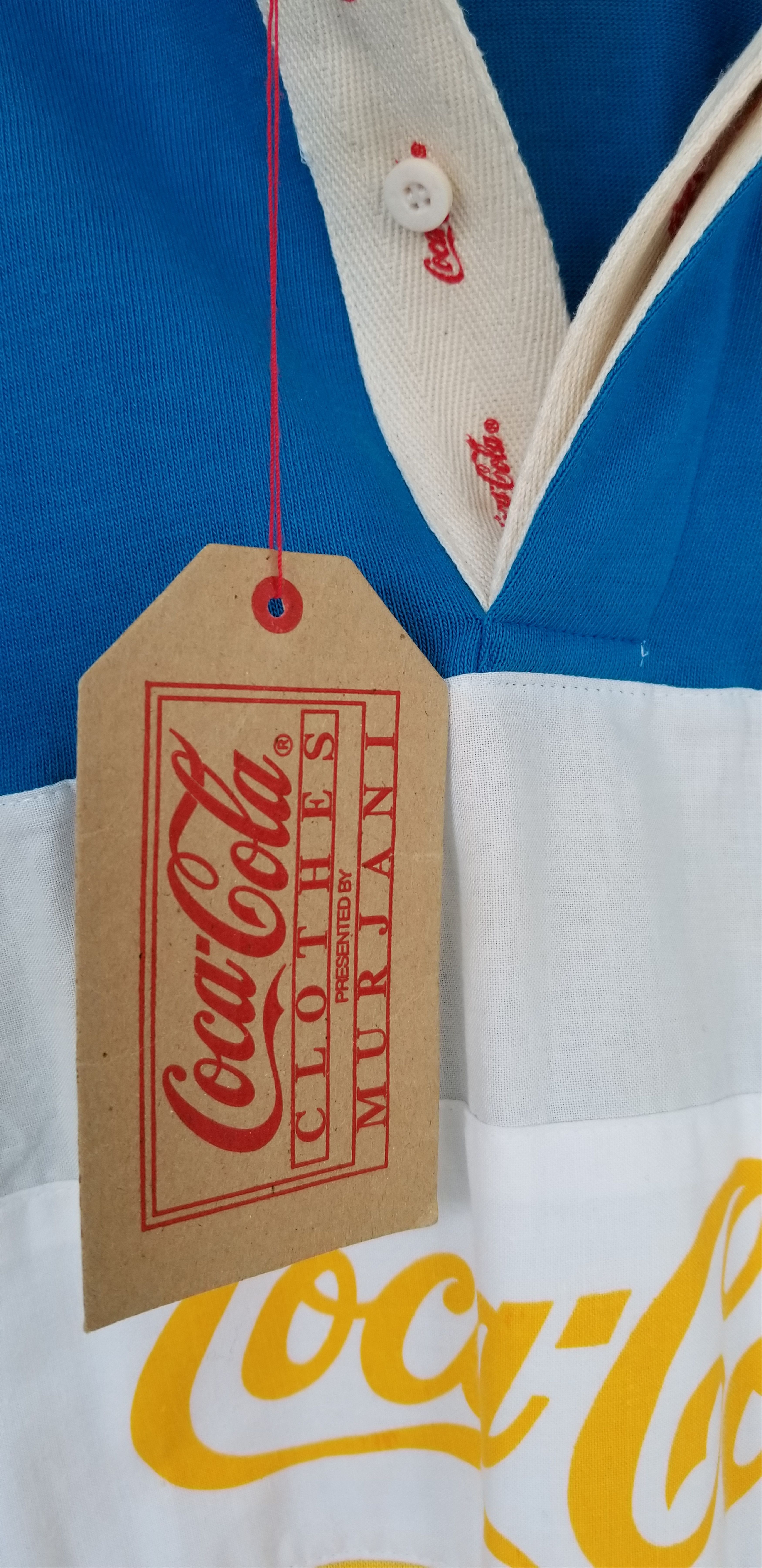 Coca Cola Coca Cola Rugby Polo Shirt Hilfiger Blue Yellow 80s 90s Y2K Size S / US 4 / IT 40 - 8 Thumbnail