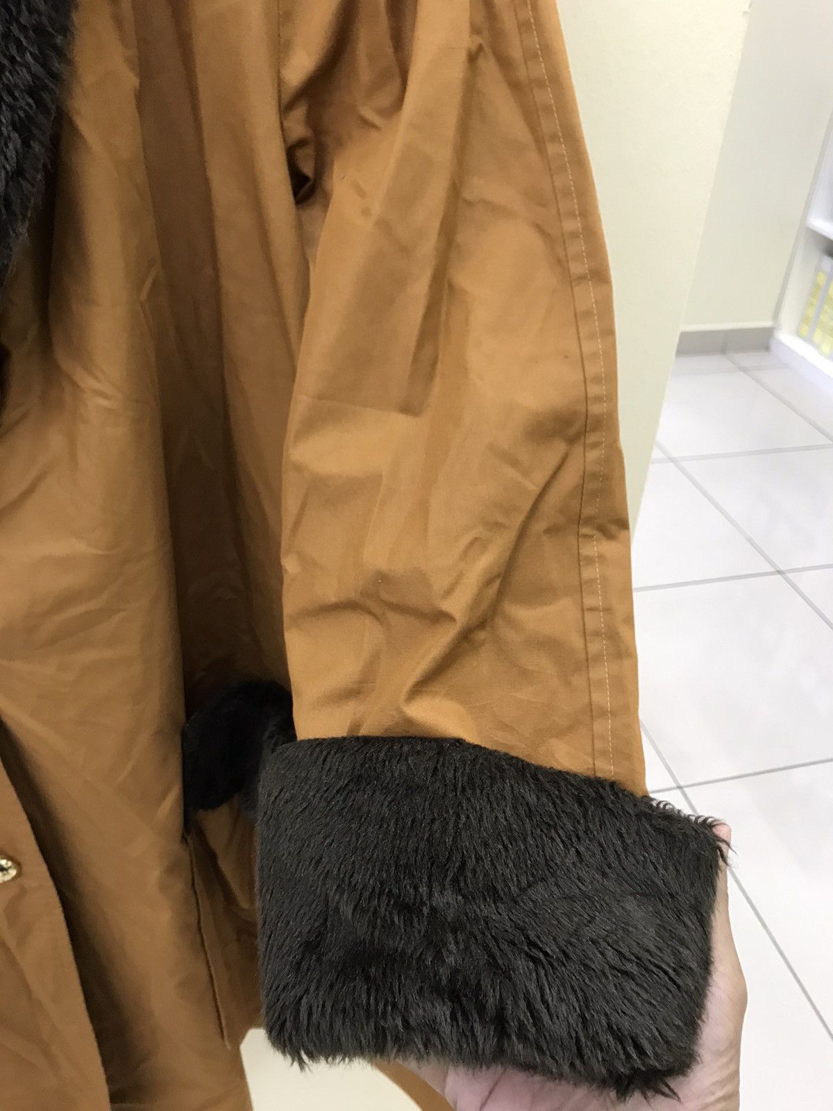 Balenciaga 🔥 Balengiaca Faux Fur Collar Vintage Coat 🔥 Size L / US 10 / IT 46 - 10 Thumbnail