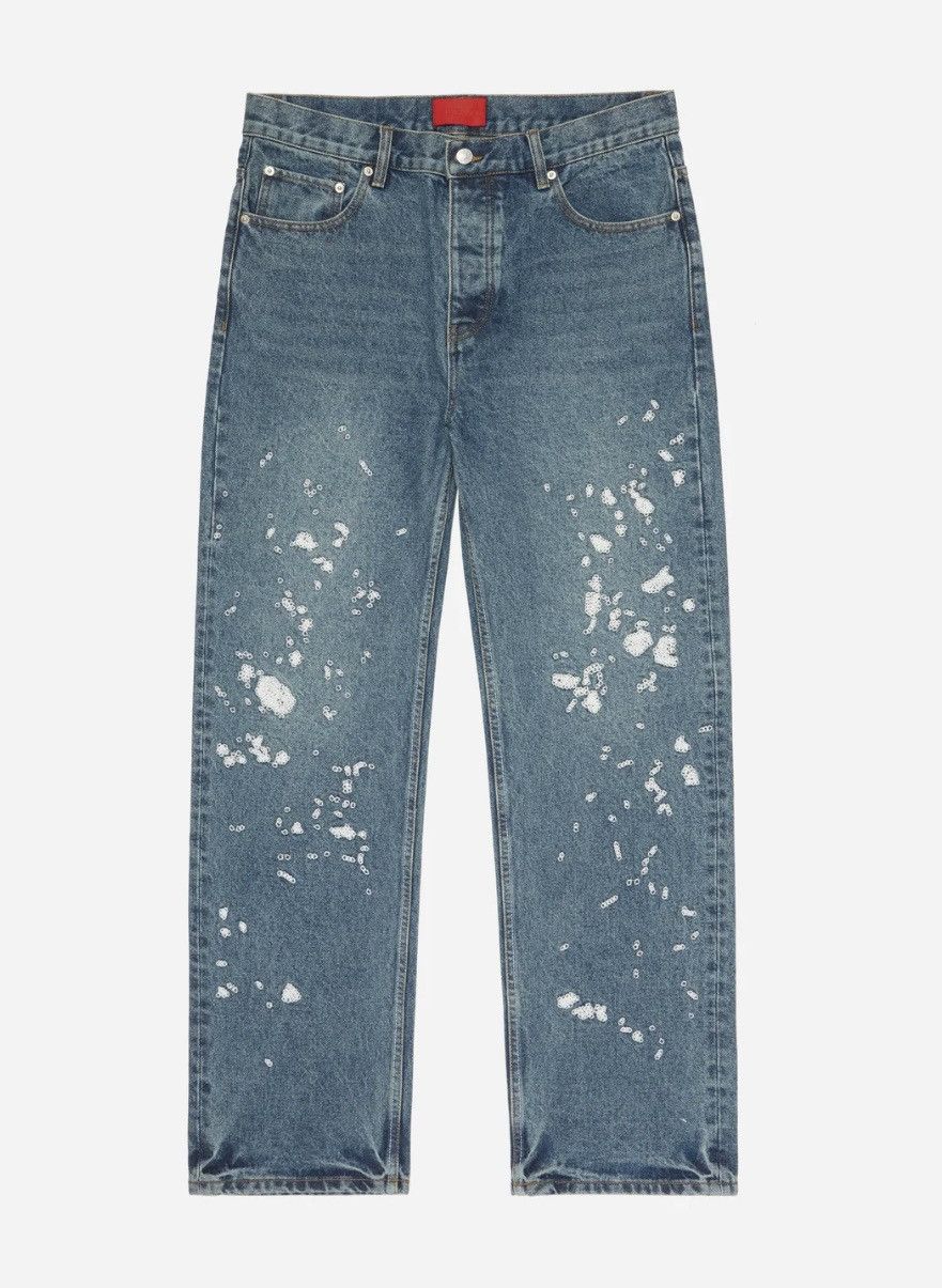 Fugazi Fugazi Chain Splatter Jeans Dark Washed Size US 32 / EU 48 - 1 Thumbnail