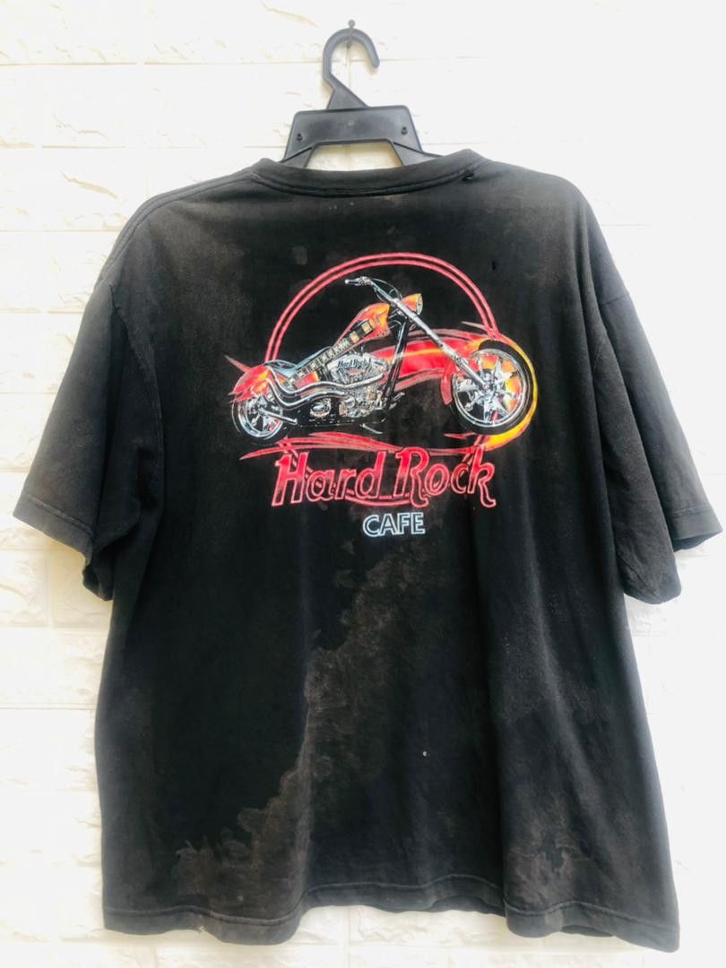 Image of Vintage Chopper Motorcycles Designer Streetwear Fashion Styl in Faded Black, Men's (Size XL)