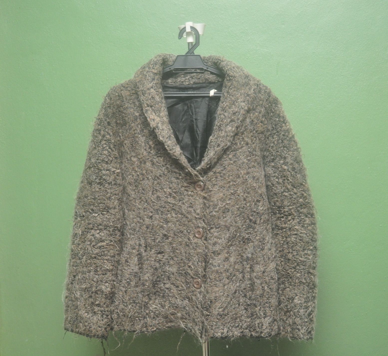 image of Vintage Winter Jacket Made In Italy Designer Fashion Style in Coco Brown, Women's (Size Medium)