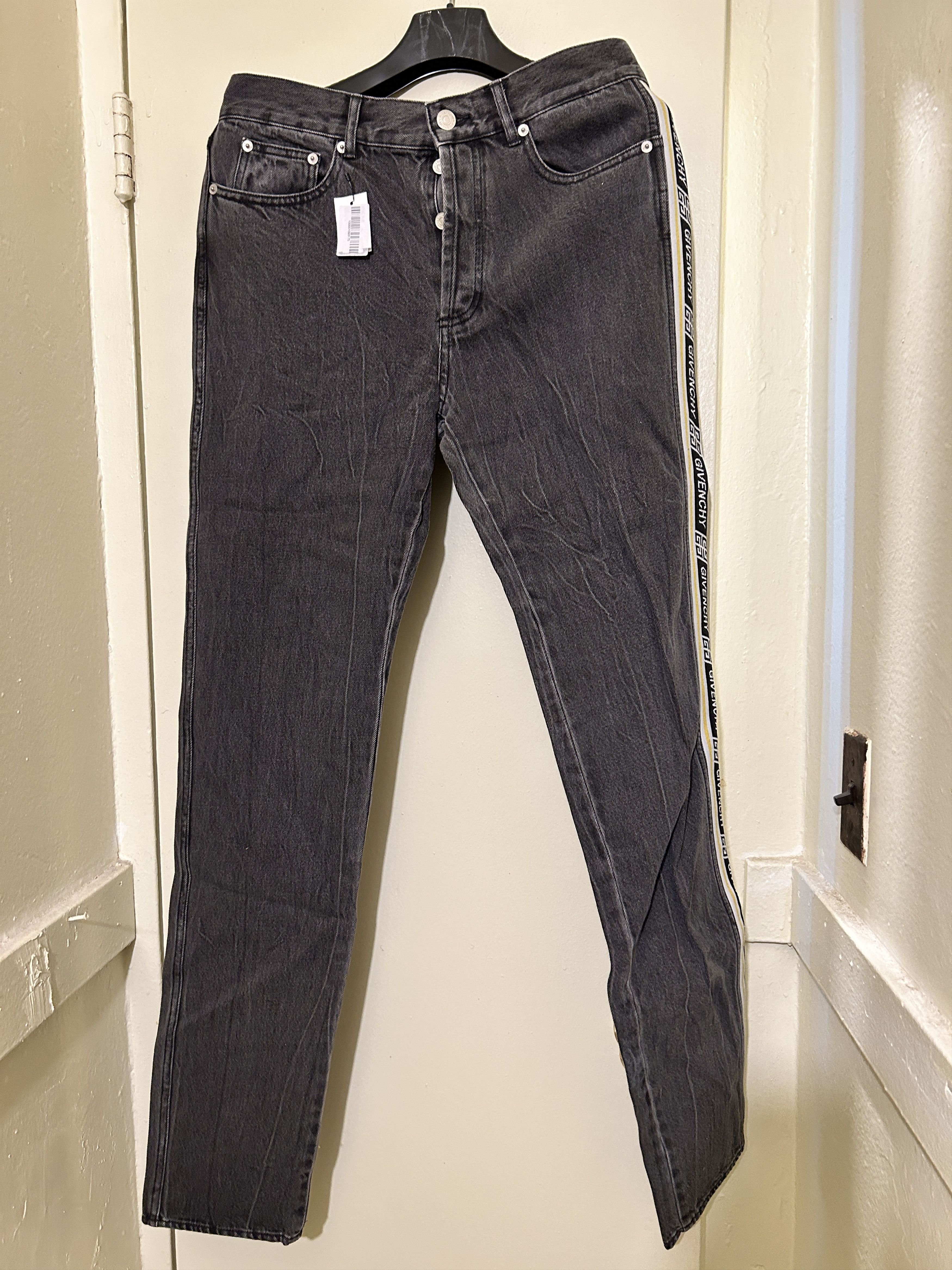 Givenchy Side Logo Stripe Jean Black Washed slim fit logo Jacquard Size US 32 / EU 48 - 2 Thumbnail