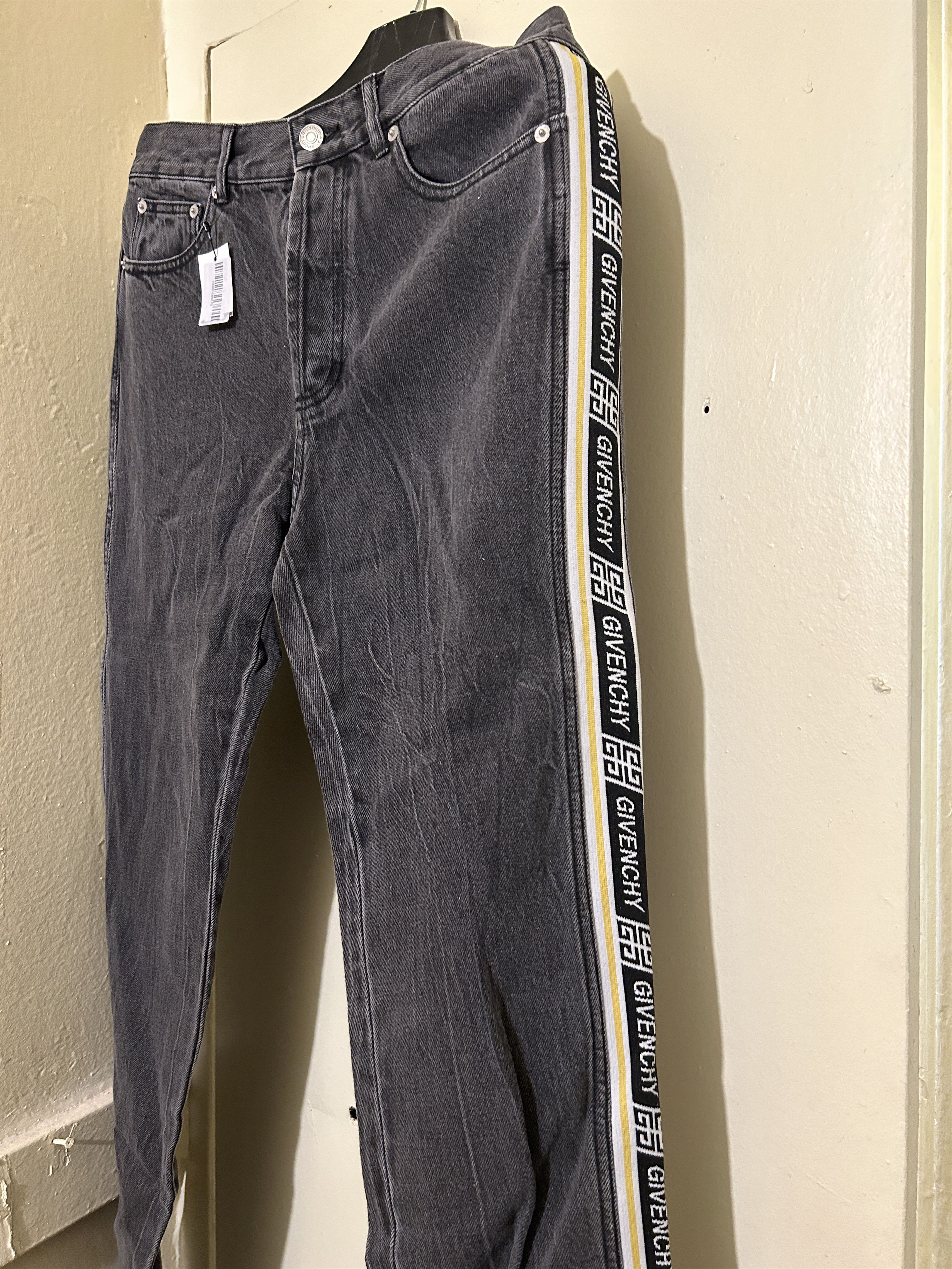 Givenchy Side Logo Stripe Jean Black Washed slim fit logo Jacquard Size US 32 / EU 48 - 1 Thumbnail