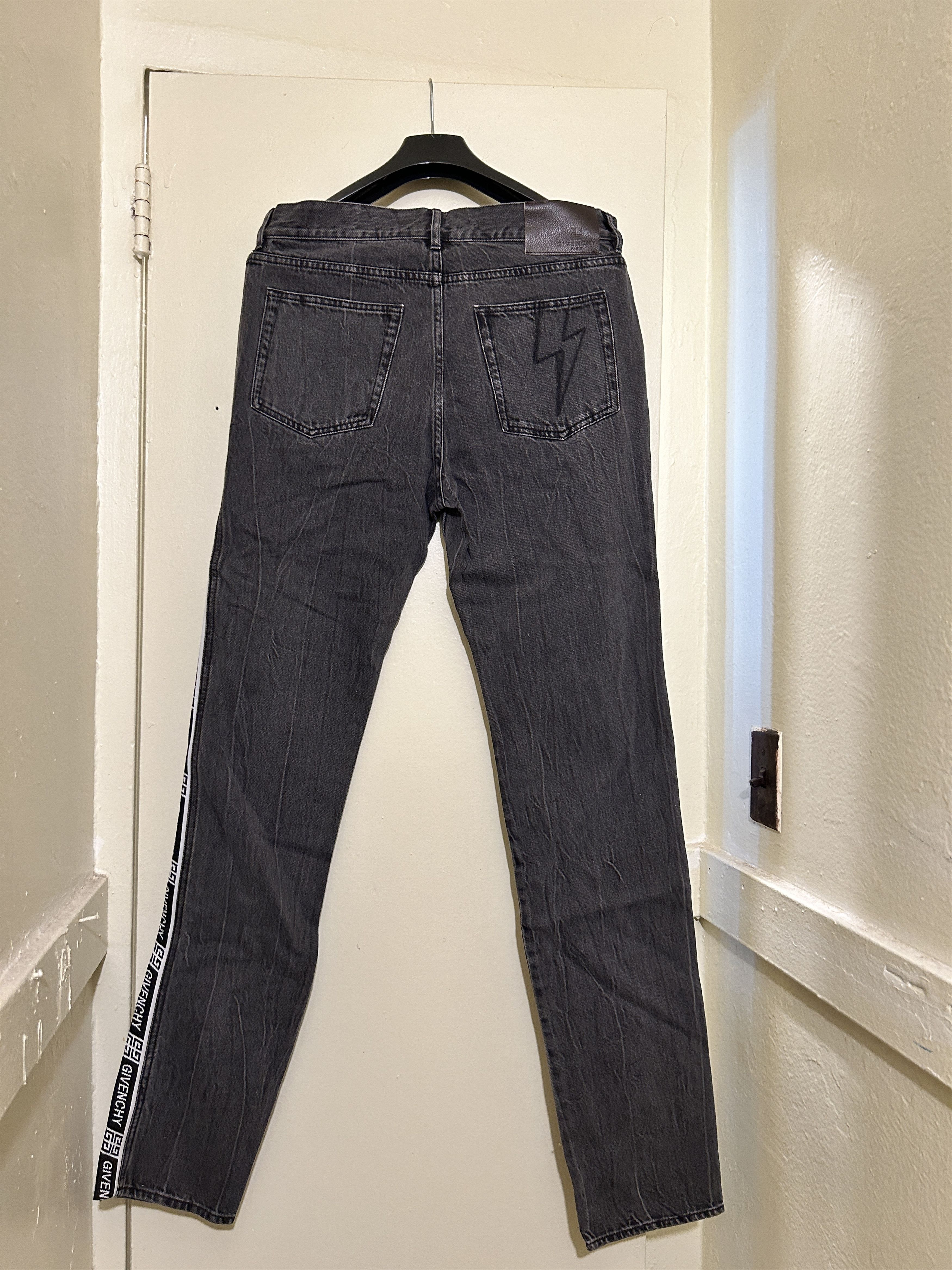 Givenchy Side Logo Stripe Jean Black Washed slim fit logo Jacquard Size US 32 / EU 48 - 4 Thumbnail