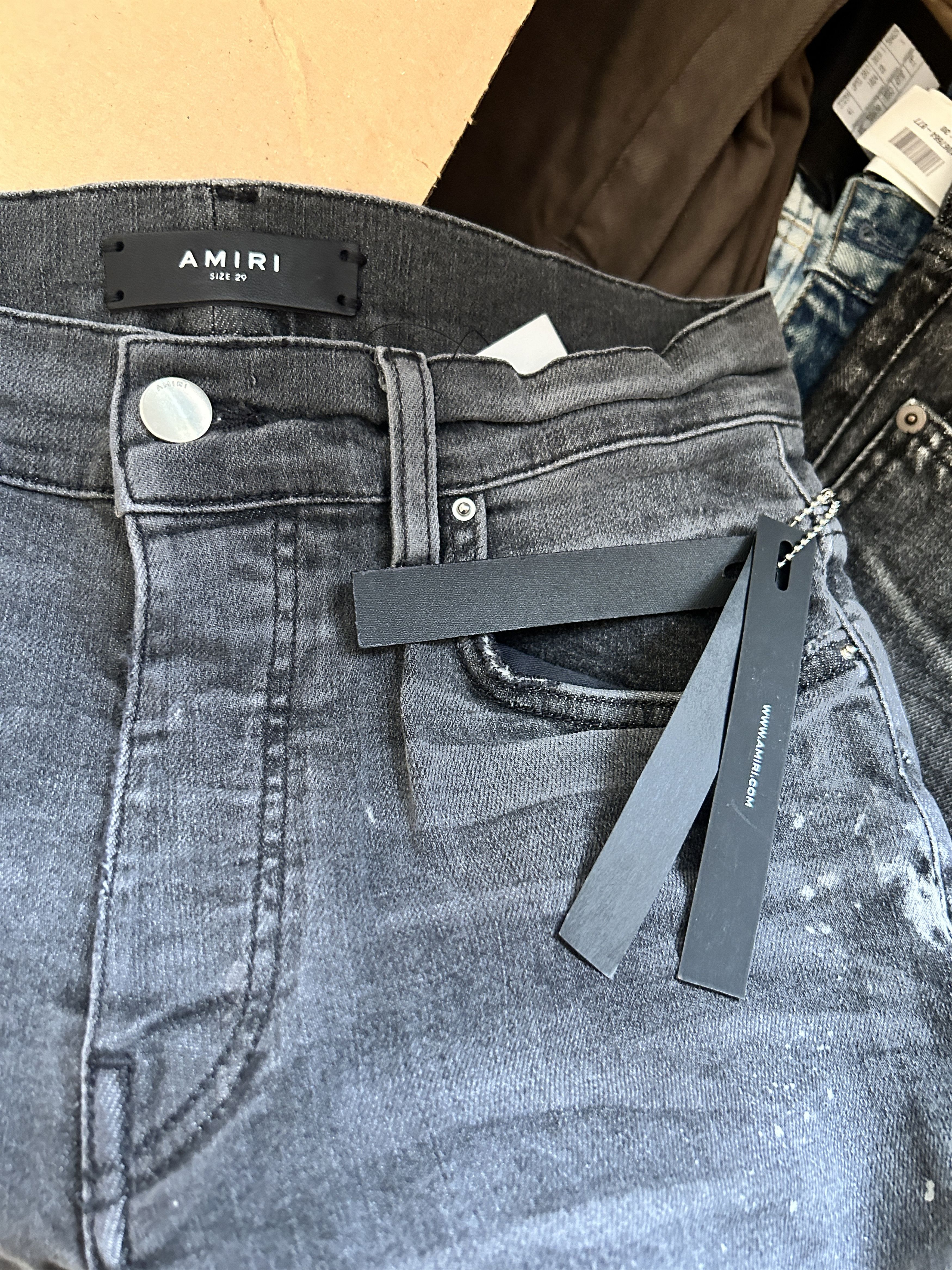 Amiri amiri bleach splatter thrasher minus gray Size US 29 - 9 Thumbnail