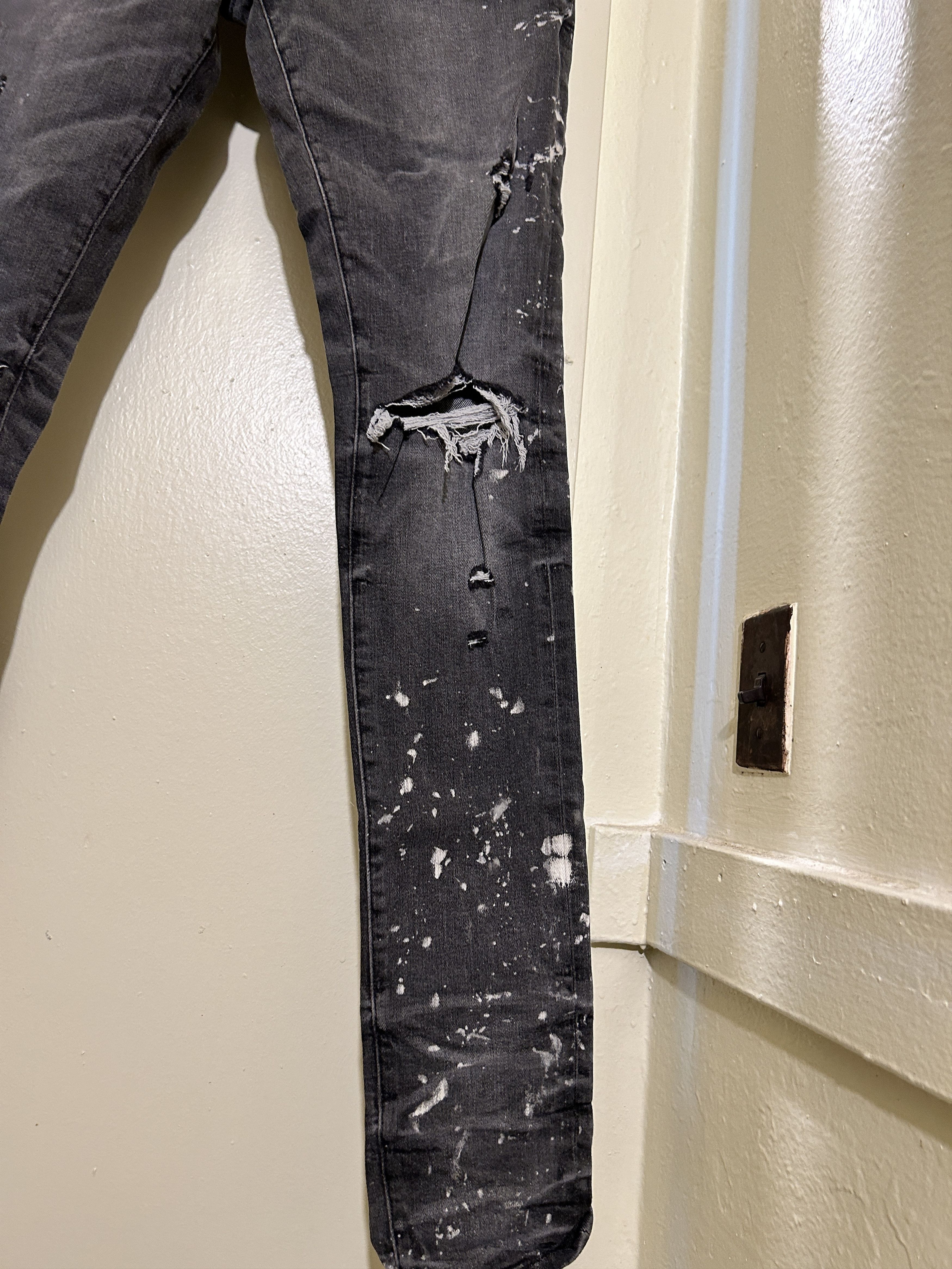 Amiri amiri bleach splatter thrasher minus gray Size US 29 - 4 Thumbnail