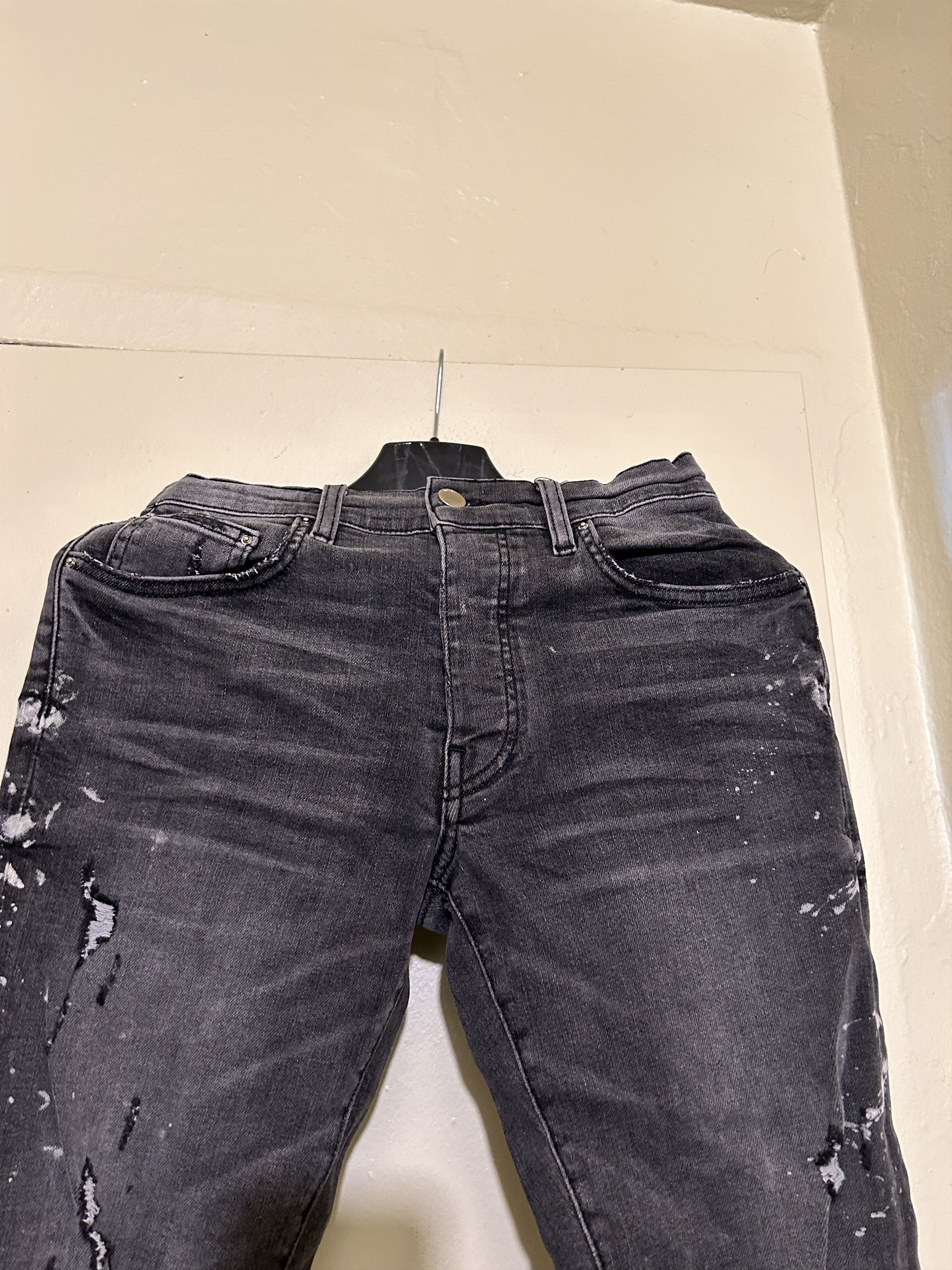 Amiri amiri bleach splatter thrasher minus gray Size US 29 - 5 Thumbnail