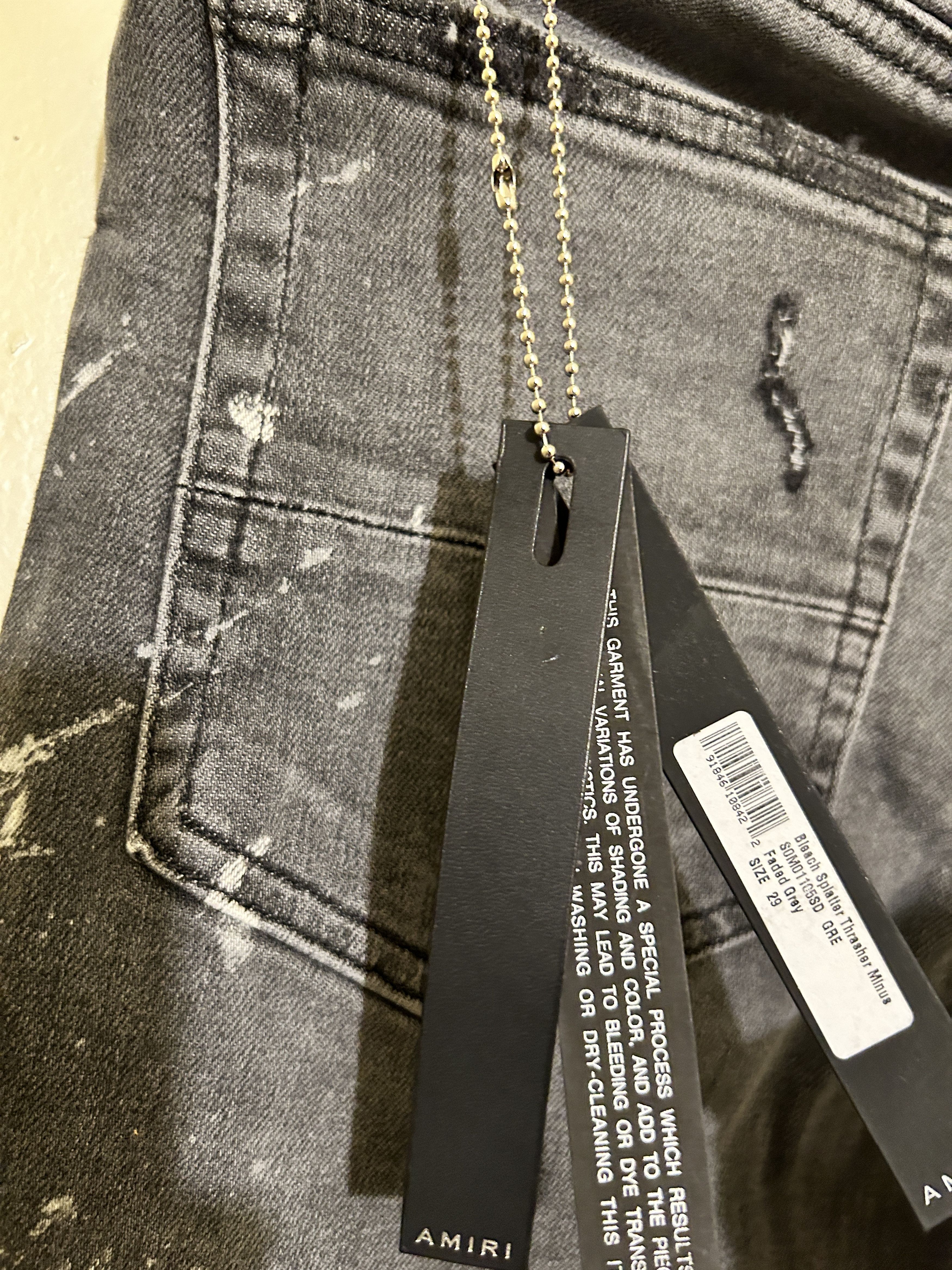 Amiri amiri bleach splatter thrasher minus gray Size US 29 - 7 Thumbnail