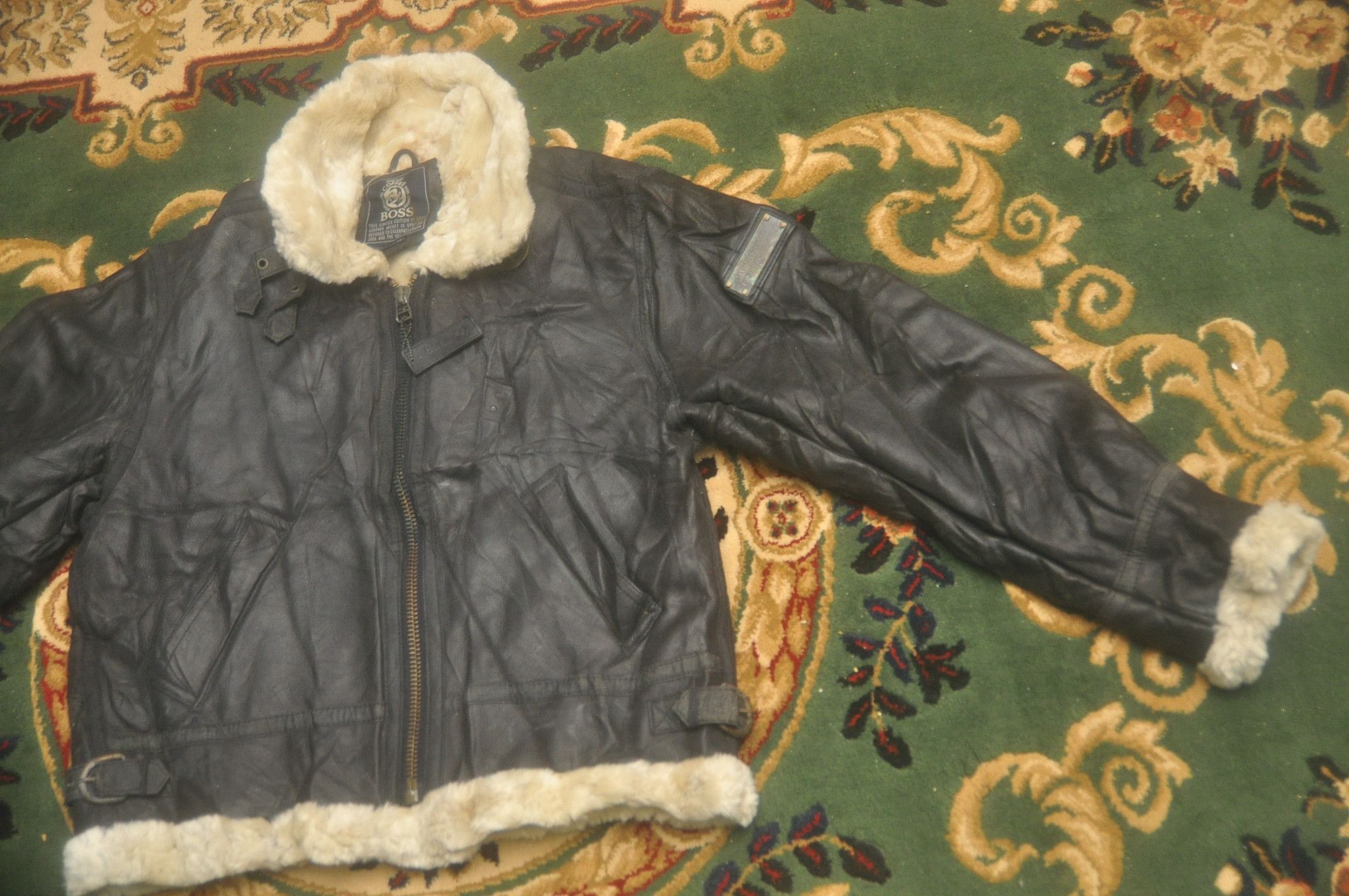 Designer × Hugo Boss × Japanese Brand Vintage BOSS Cafe Suntory Leather Jacket Travis Scott Style Size US L / EU 52-54 / 3 - 6 Thumbnail