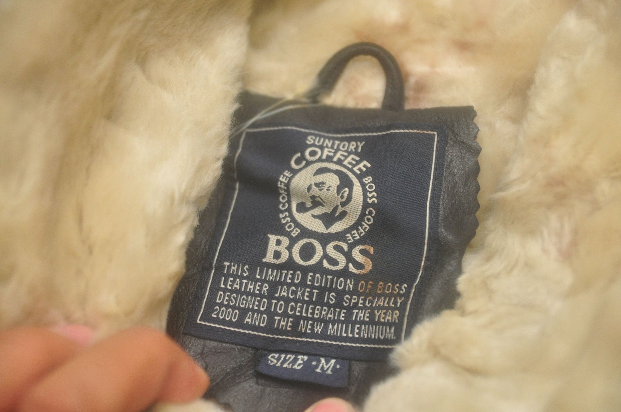 Designer × Hugo Boss × Japanese Brand Vintage BOSS Cafe Suntory Leather Jacket Travis Scott Style Size US L / EU 52-54 / 3 - 10 Thumbnail