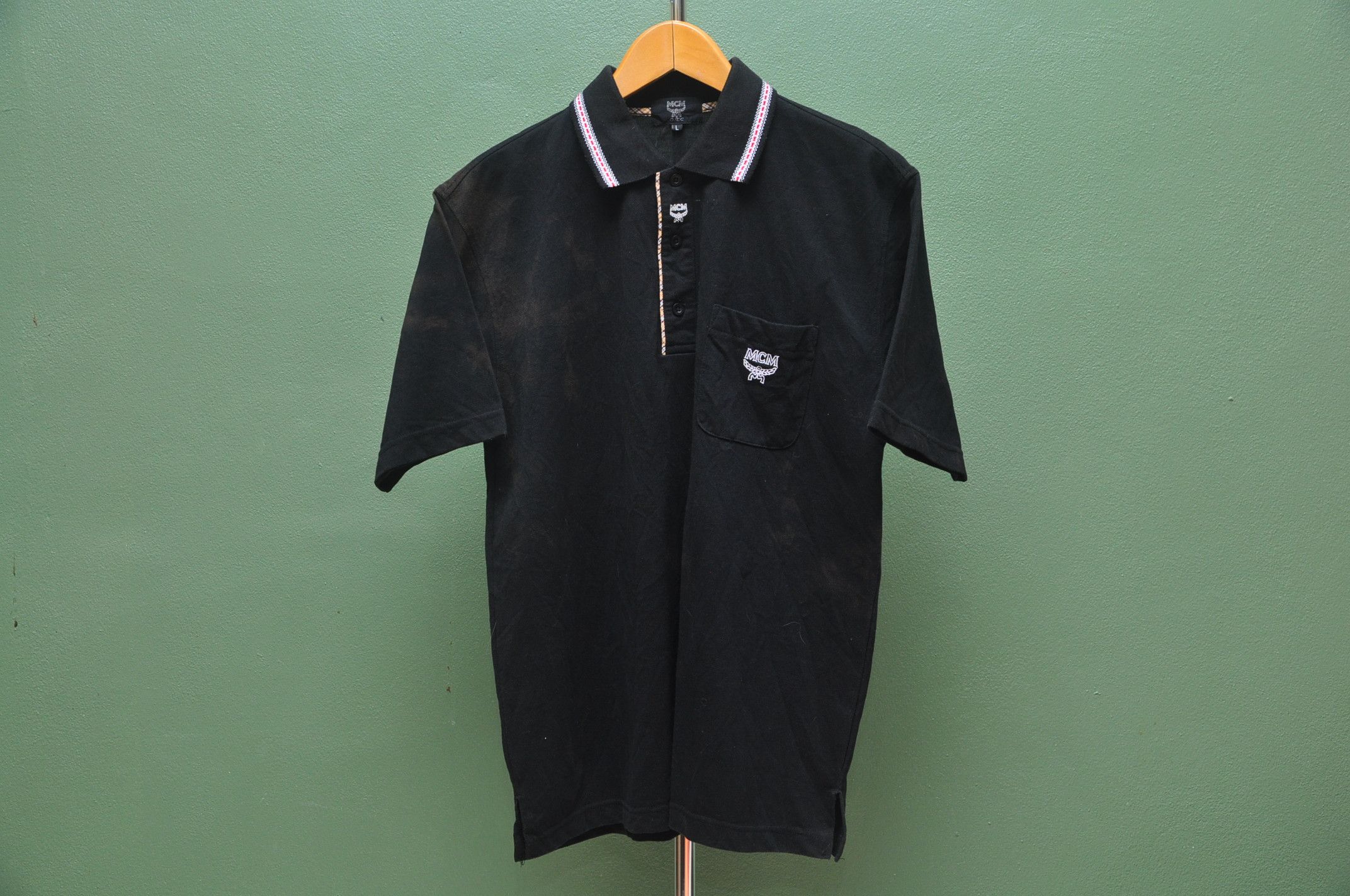 Designer × Japanese Brand × Vintage Vintage MCM Black Shirt Travis Scott Fashion Style Size US L / EU 52-54 / 3 - 1 Thumbnail