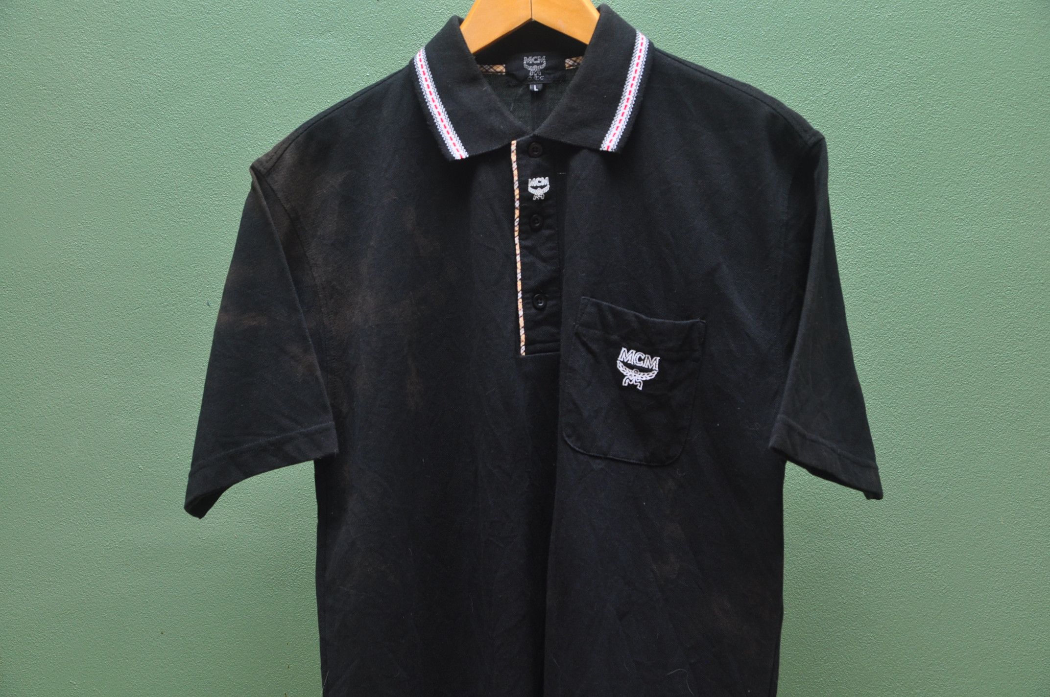 Designer × Japanese Brand × Vintage Vintage MCM Black Shirt Travis Scott Fashion Style Size US L / EU 52-54 / 3 - 3 Thumbnail