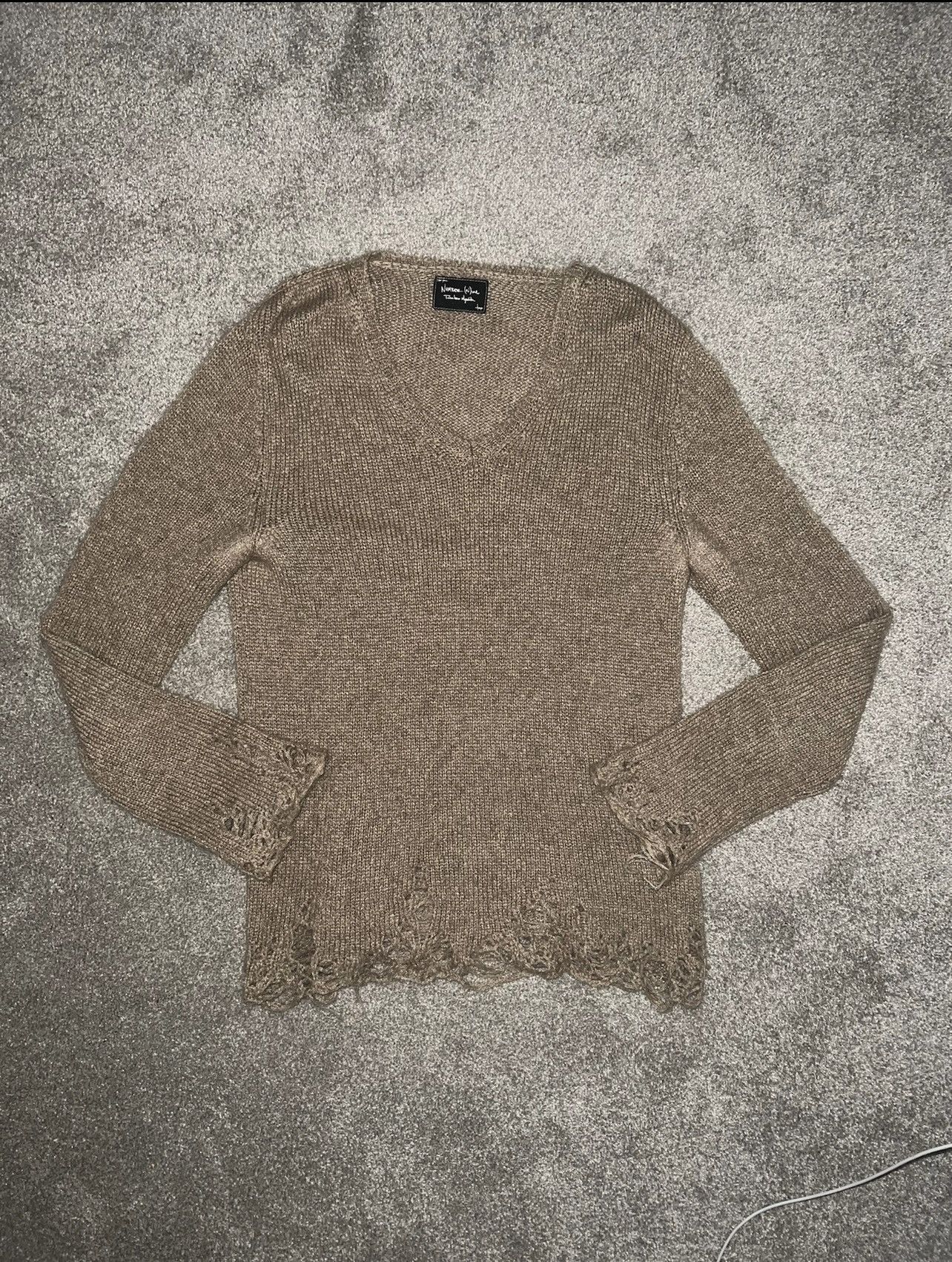 Number (N)ine Destroyed V Neck Sweater SOLD