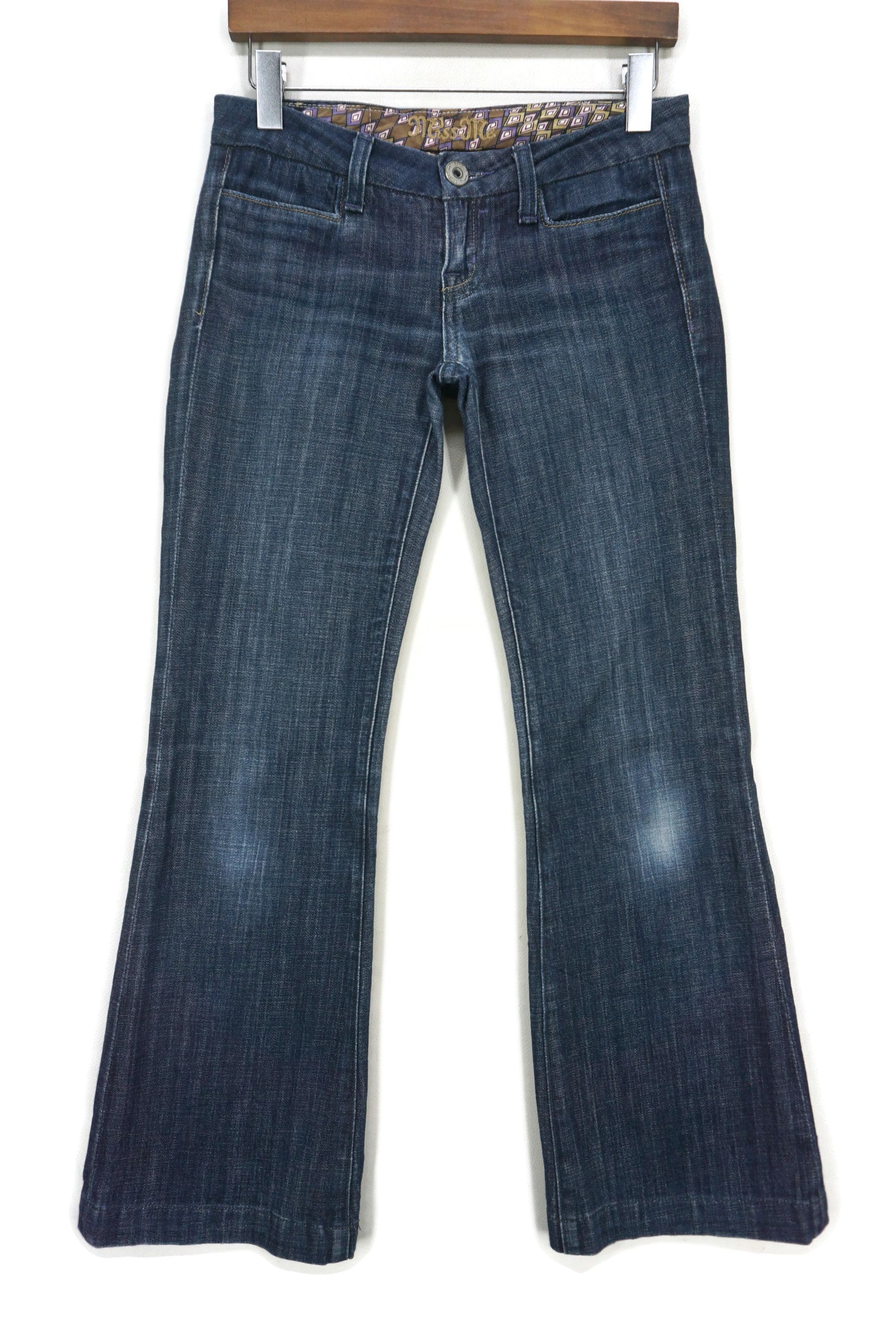image of Bootcut Jeans Low Rise Miss Me Flare Tapered Embellish Pants in Blue, Women's (Size 25)