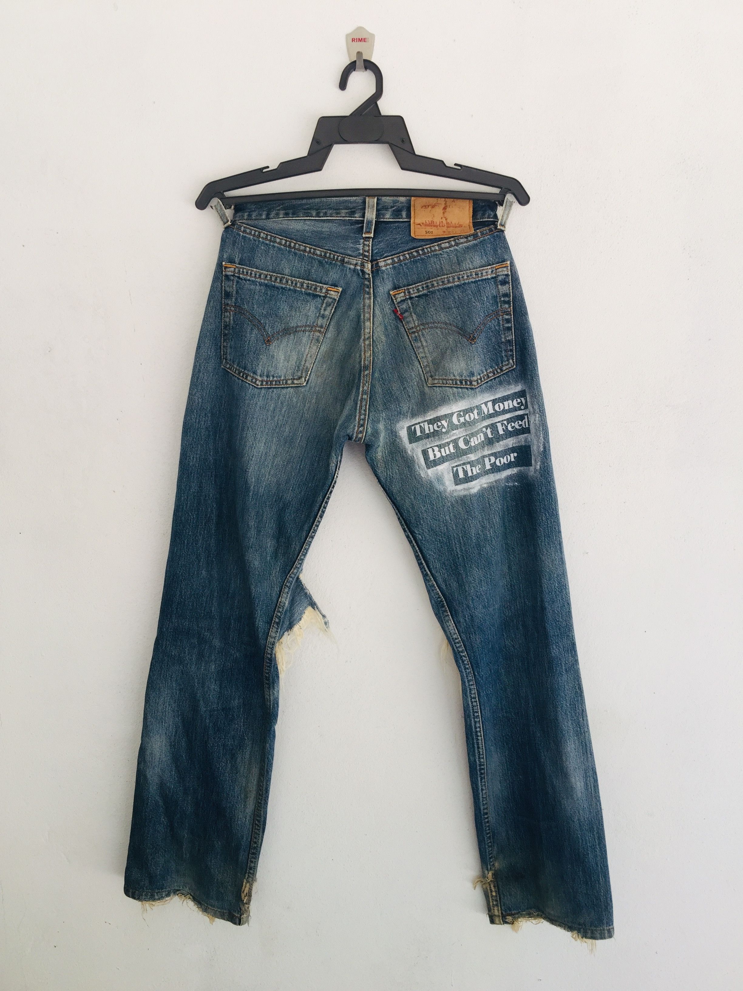 Japanese Brand × Levi's Vintage Clothing Vintage Levis 90s Travis Scott Fashion Se Denim Distressed Size US 27 - 2 Thumbnail