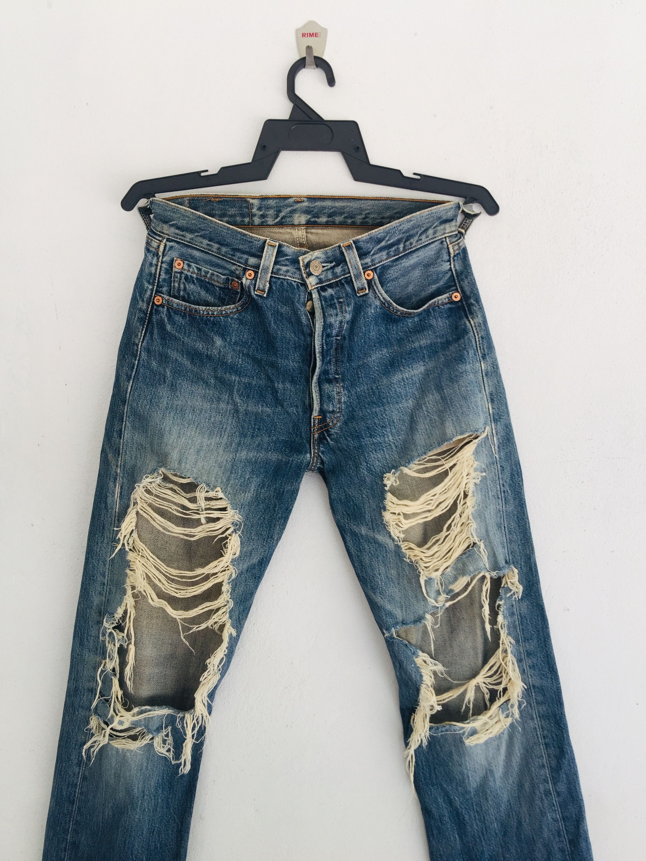 Japanese Brand × Levi's Vintage Clothing Vintage Levis 90s Travis Scott Fashion Se Denim Distressed Size US 27 - 4 Thumbnail