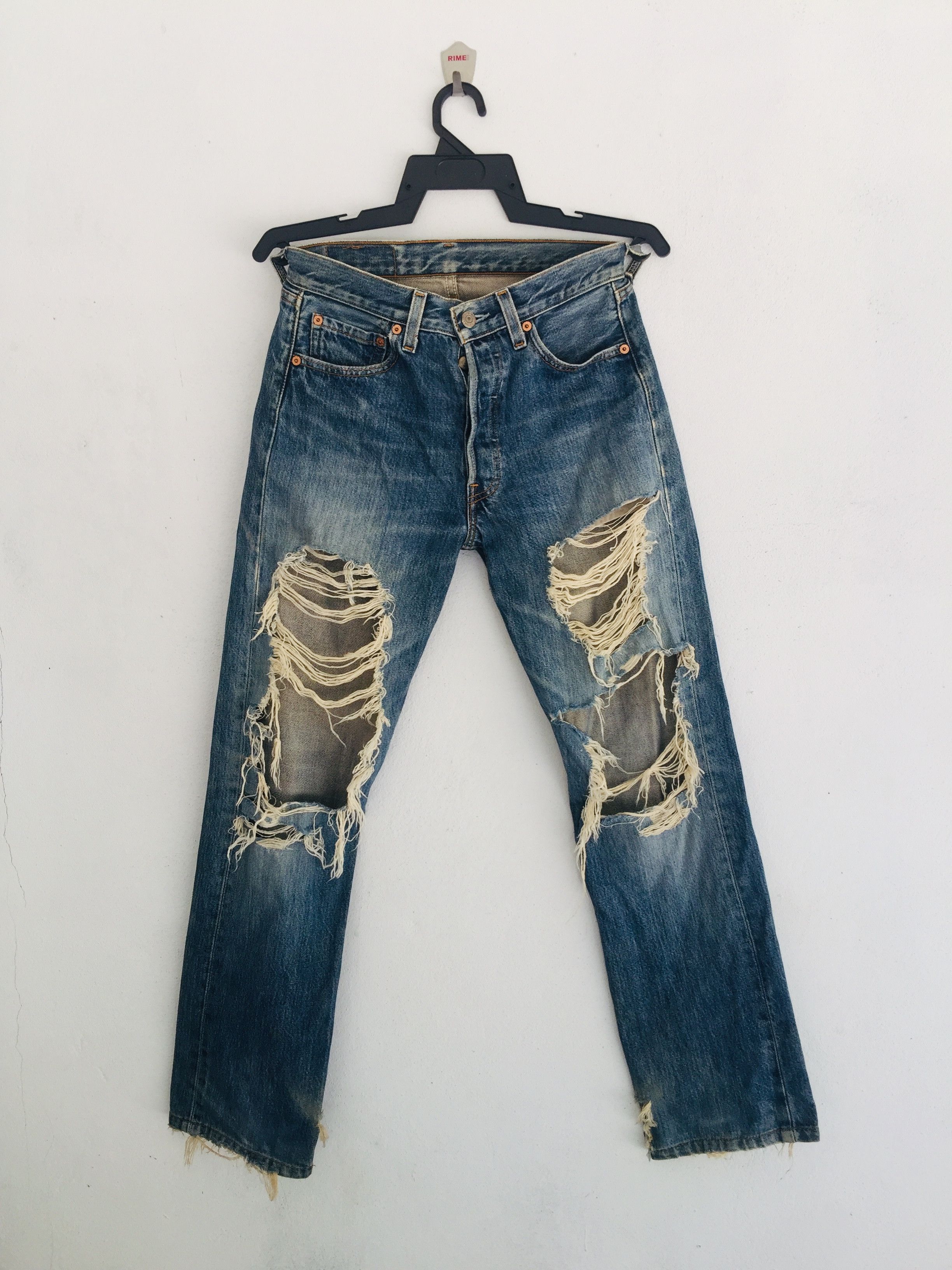 Japanese Brand × Levi's Vintage Clothing Vintage Levis 90s Travis Scott Fashion Se Denim Distressed Size US 27 - 1 Thumbnail