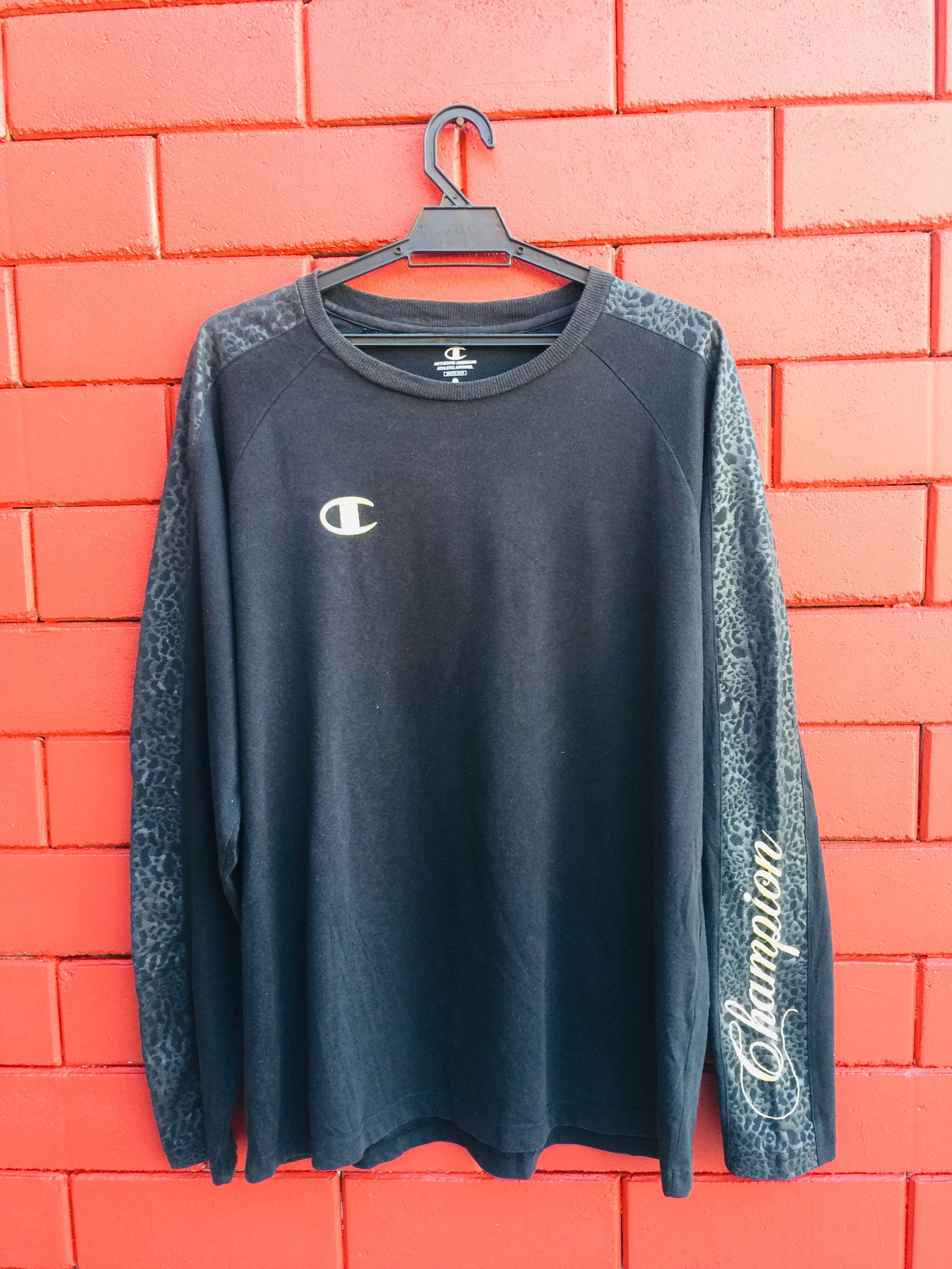 Champion × Japanese Brand × Vintage Vintage Champion Long Sleeve Black Colour Travis Scott Size US XL / EU 56 / 4 - 1 Thumbnail