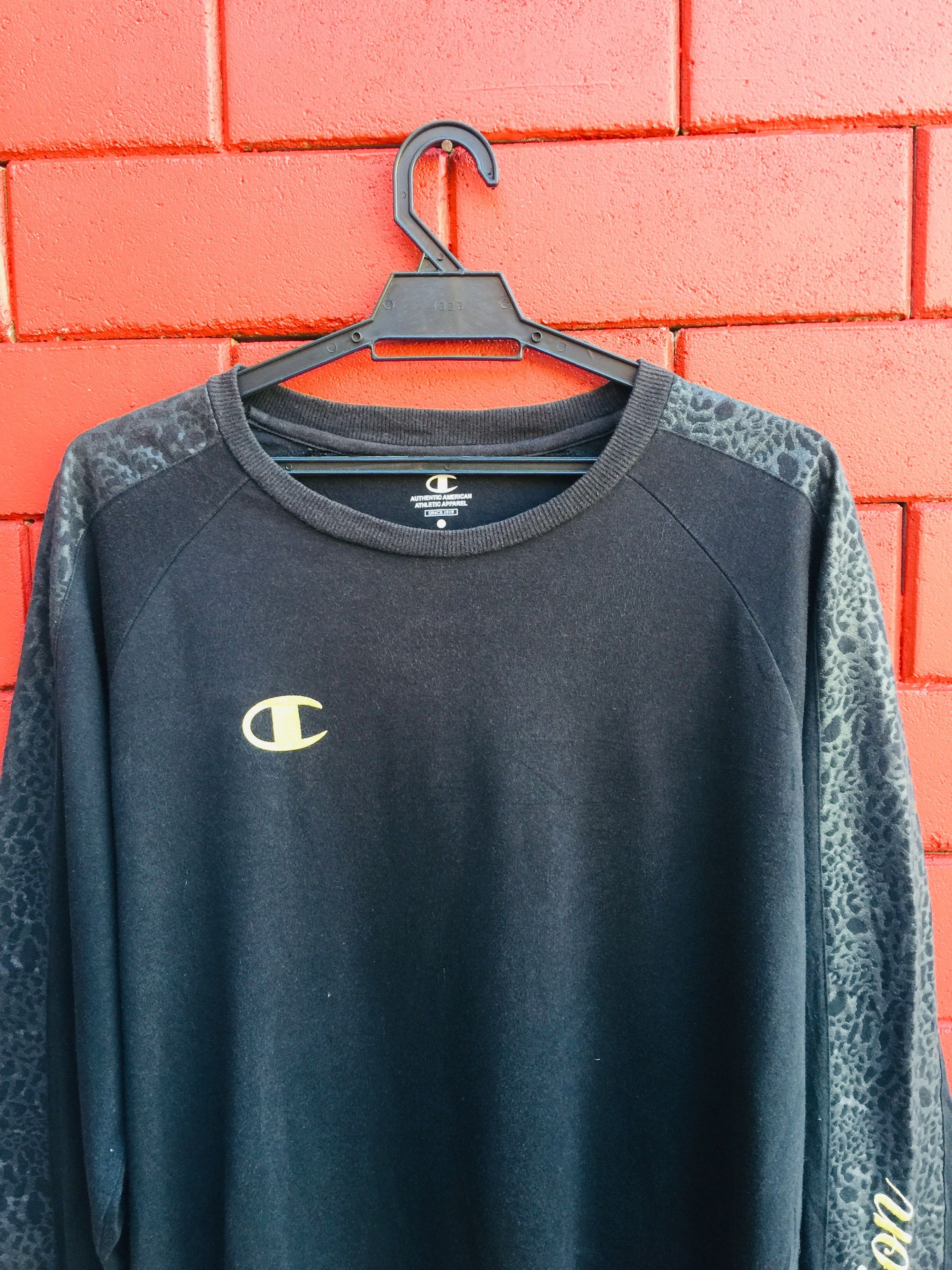 Champion × Japanese Brand × Vintage Vintage Champion Long Sleeve Black Colour Travis Scott Size US XL / EU 56 / 4 - 3 Thumbnail