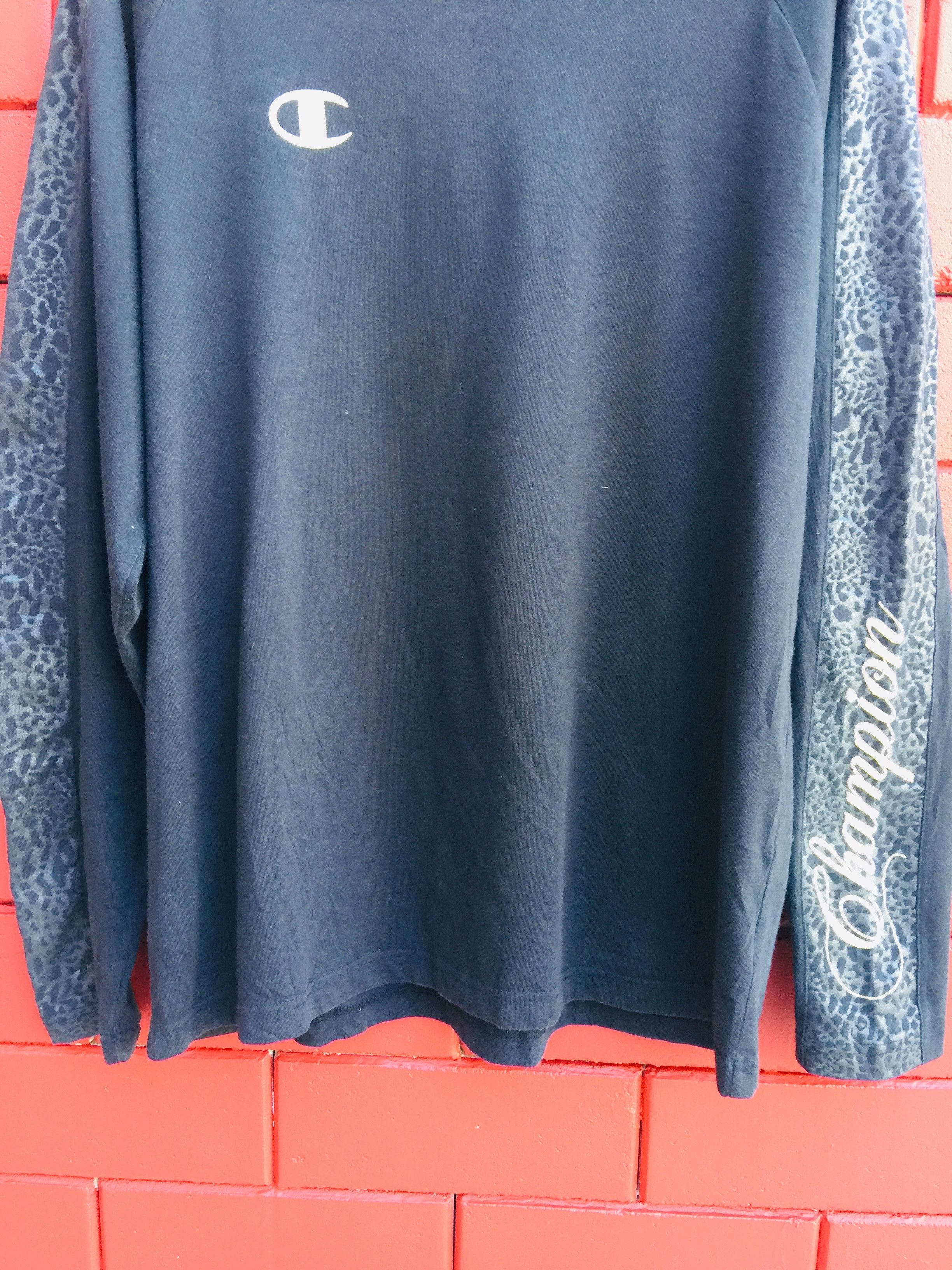 Champion × Japanese Brand × Vintage Vintage Champion Long Sleeve Black Colour Travis Scott Size US XL / EU 56 / 4 - 4 Thumbnail