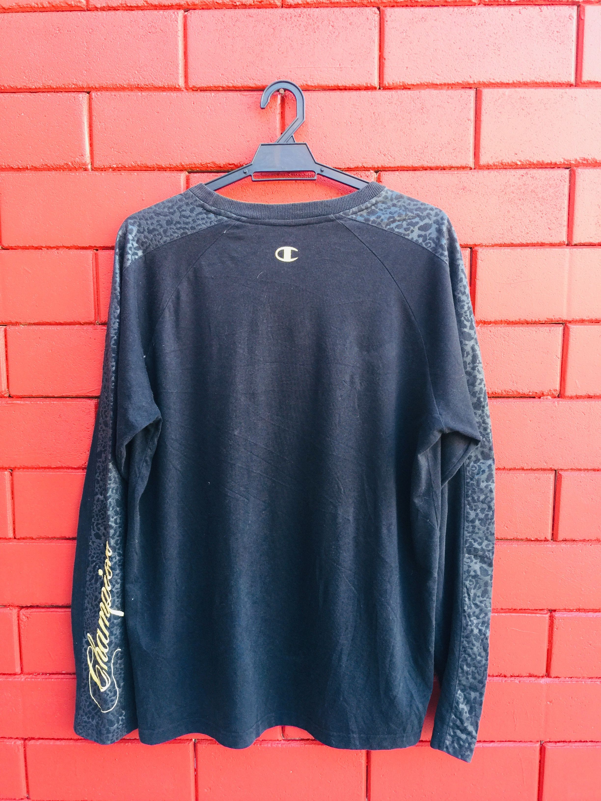 Champion × Japanese Brand × Vintage Vintage Champion Long Sleeve Black Colour Travis Scott Size US XL / EU 56 / 4 - 2 Thumbnail