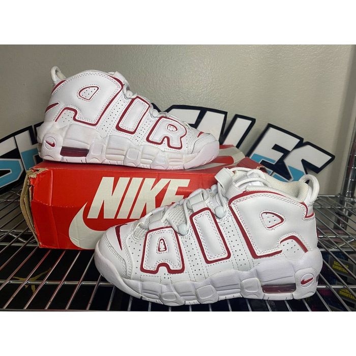 Air more uptempo sale white varsity red outline