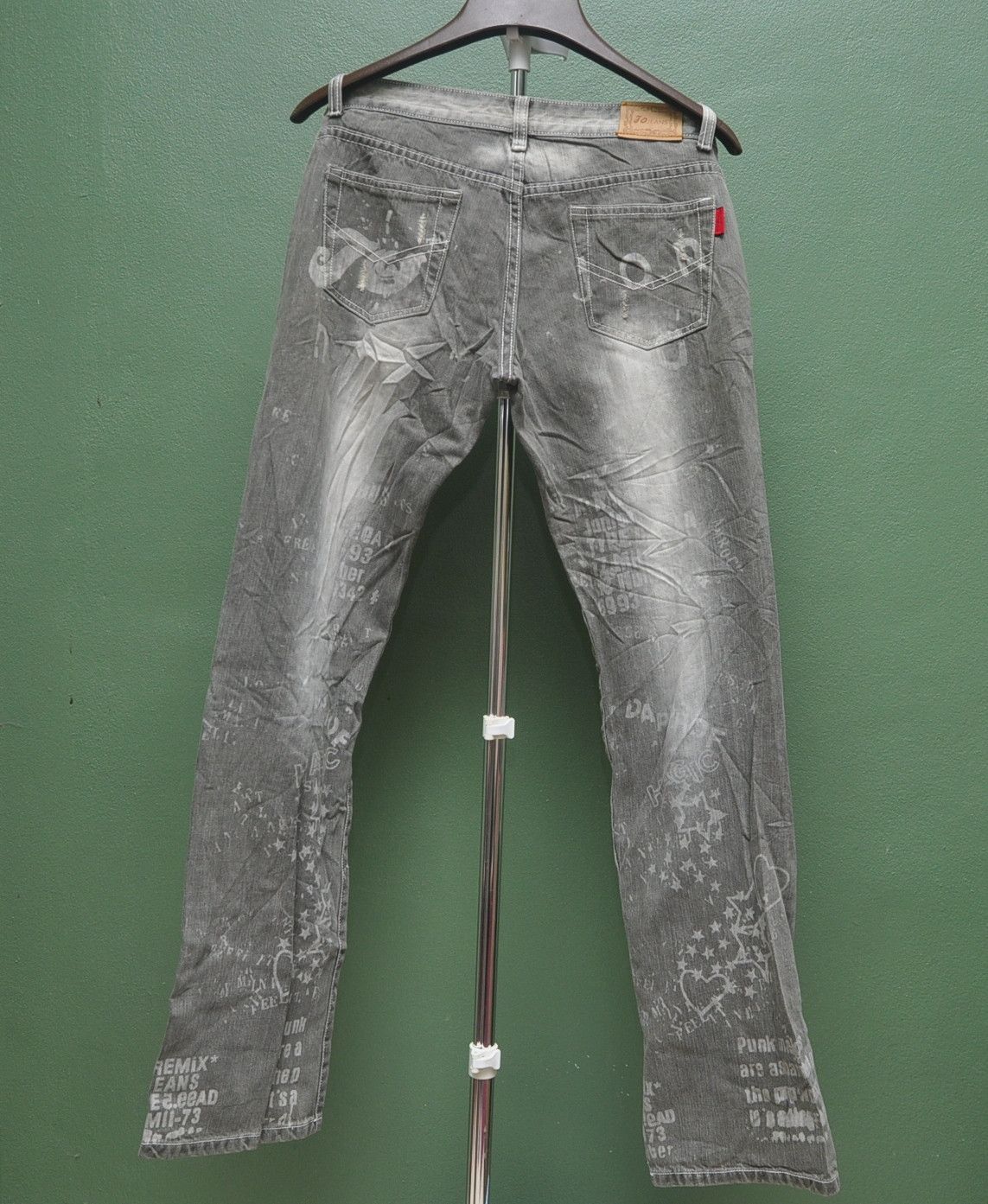Designer × Japanese Brand Punk Design Distressed Denim Jeans Travis Scott Style Size US 32 / EU 48 - 2 Thumbnail