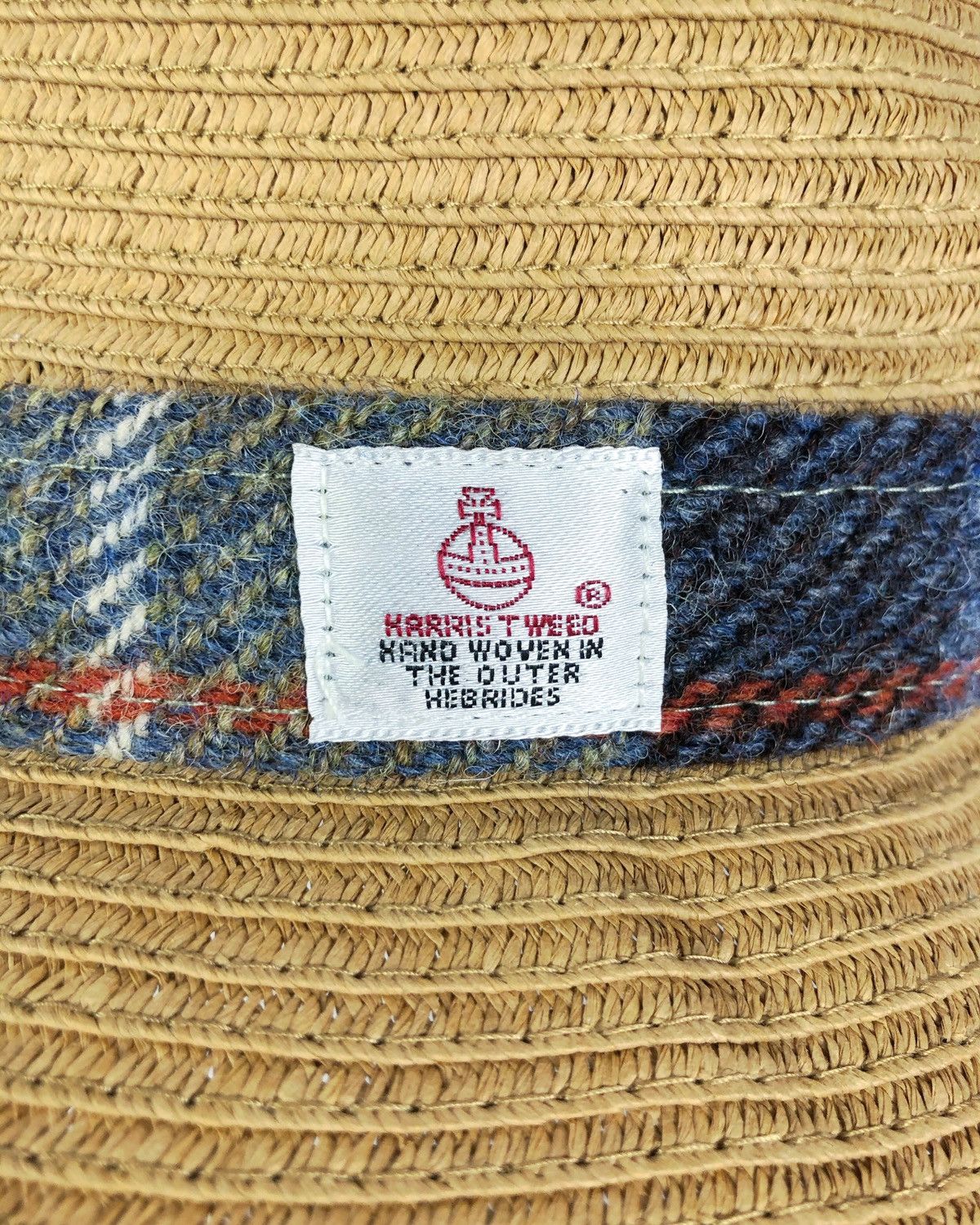 Harris Tweed × Japanese Brand × Vintage Rare Vintage Closshi Japan X Harris Tweed Straw Hat Size ONE SIZE - 8 Thumbnail