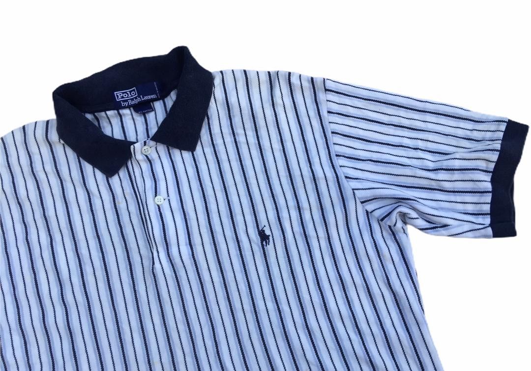 Polo Ralph Lauren × Vintage Vintage Polo Ralph Lauren Stripes Short Sleeve Shirt Size US L / EU 52-54 / 3 - 4 Thumbnail
