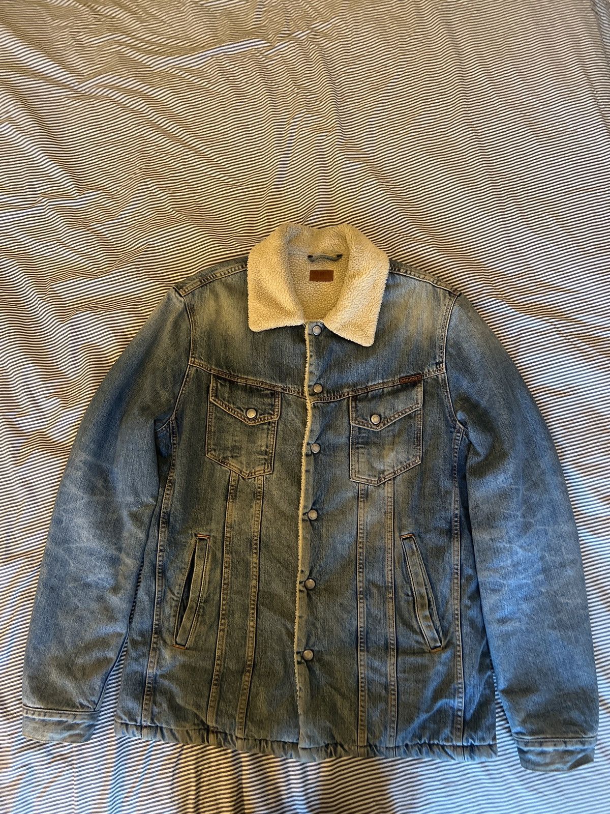 Nudie Jeans Lenny Faux Shearling Lined Denim Jacket
