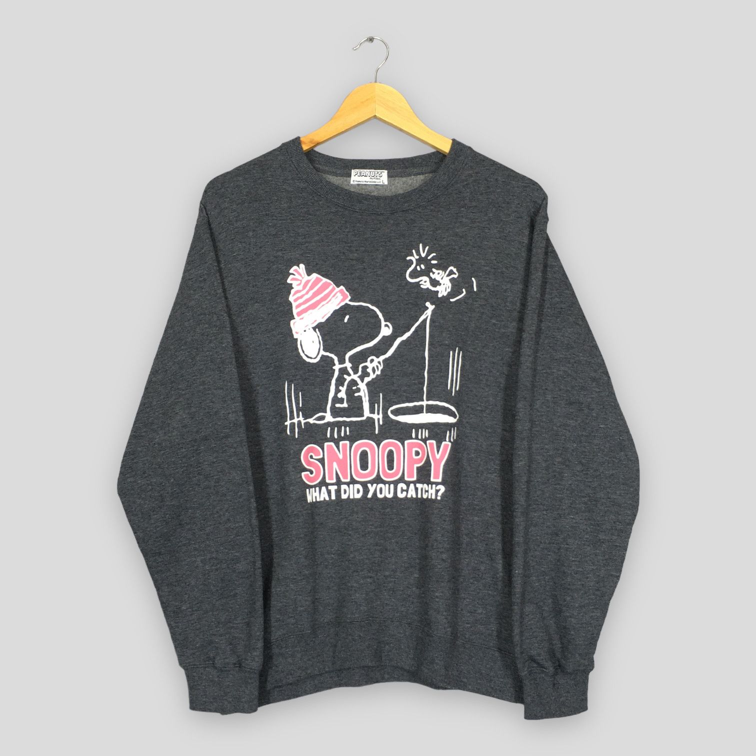 Vintage Peanuts Snoopy Joe Cole Gray Sweatshirt Size L